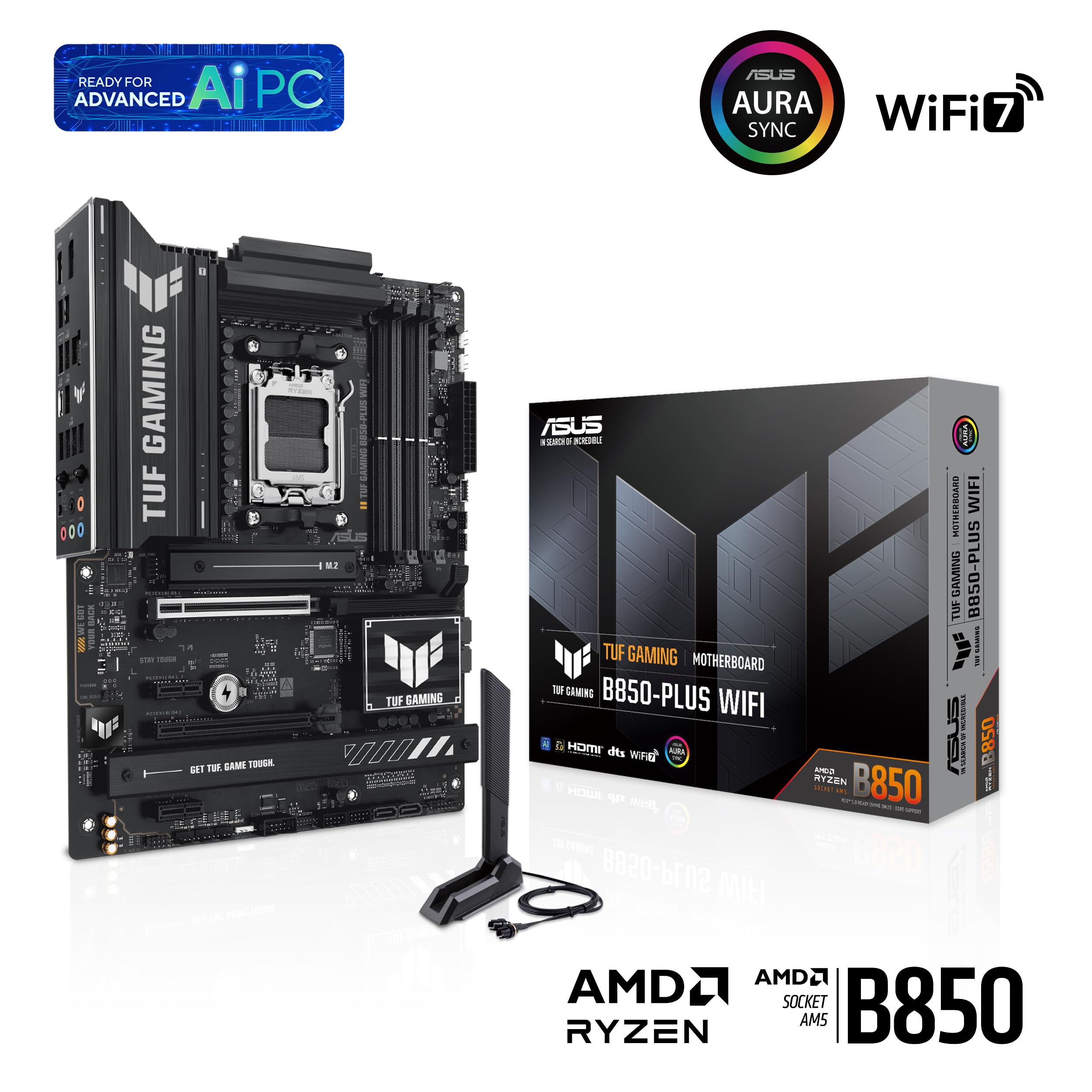 ASUS TUF GAMING B850-PLUS WIFI AM5 DDR5 ATX MB 1xHDMI 1xDP 3xM.2 4xSATA