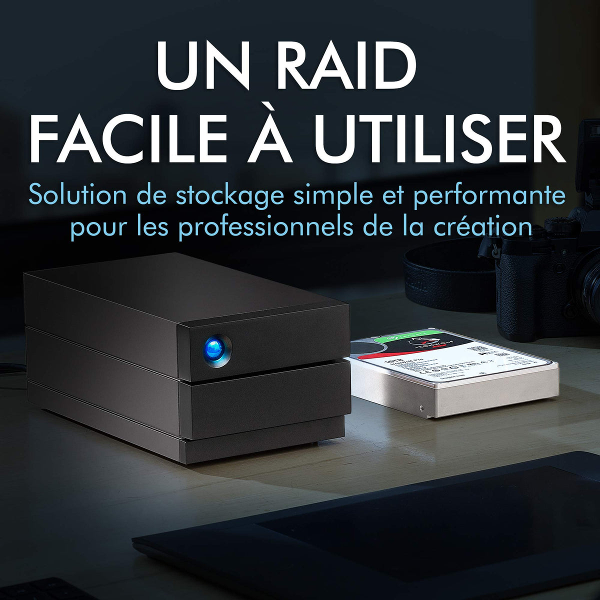 LACIE 2big RAID 16TB USB-C 3.5inch hot swappable IronWolf Pro drives 7.2rpm 5 year data recovery included