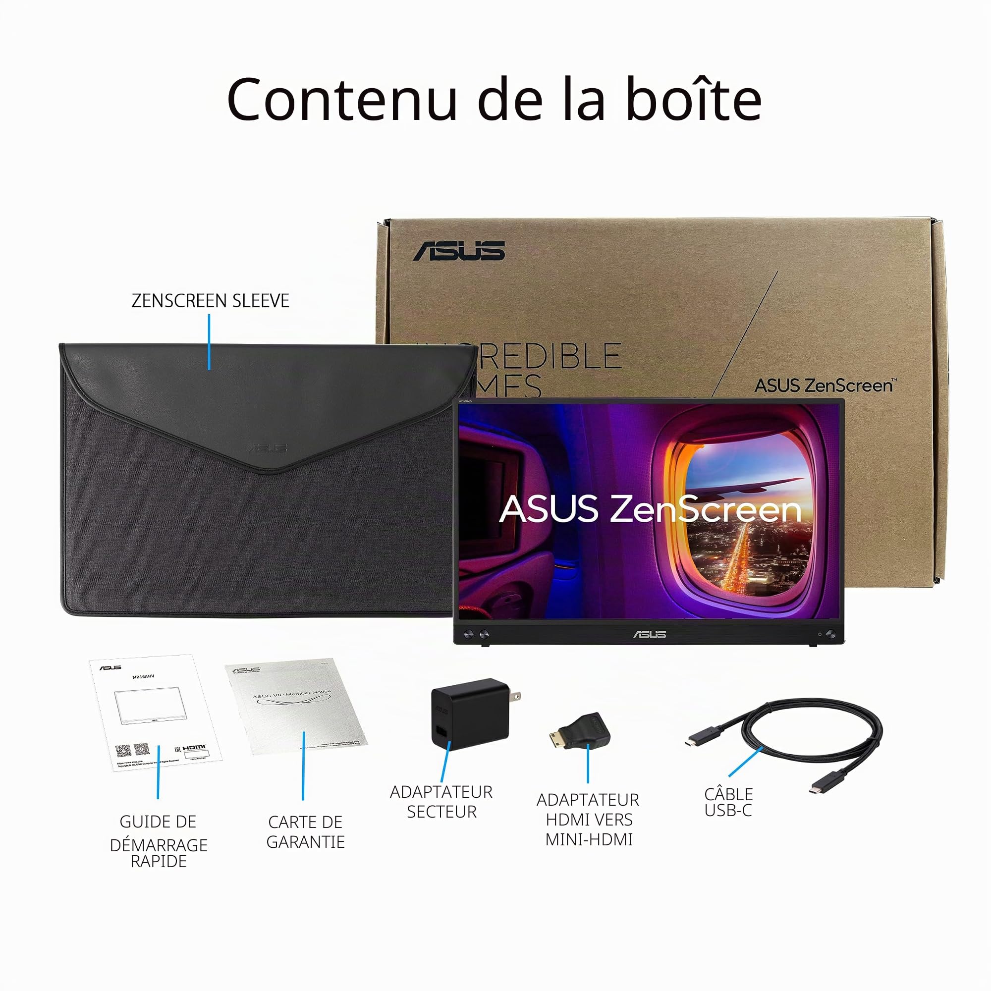 "ASUS MB16AHV écran plat de PC 39,6 cm (15.6"") 1920 x 1080 pixels Full HD LCD Noir"