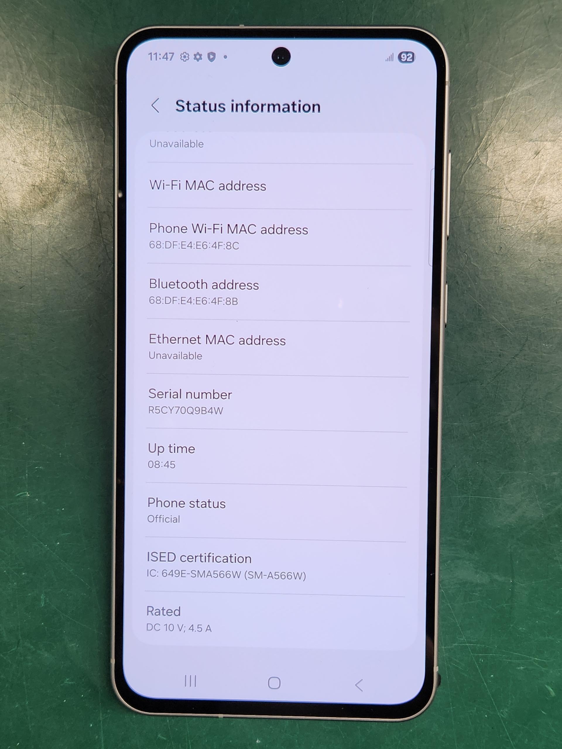 "Samsung Galaxy A56 5G 17 cm (6.7"") Double SIM Android 15 USB Type-C 8 Go 128 Go 5000 mAh Graphite"