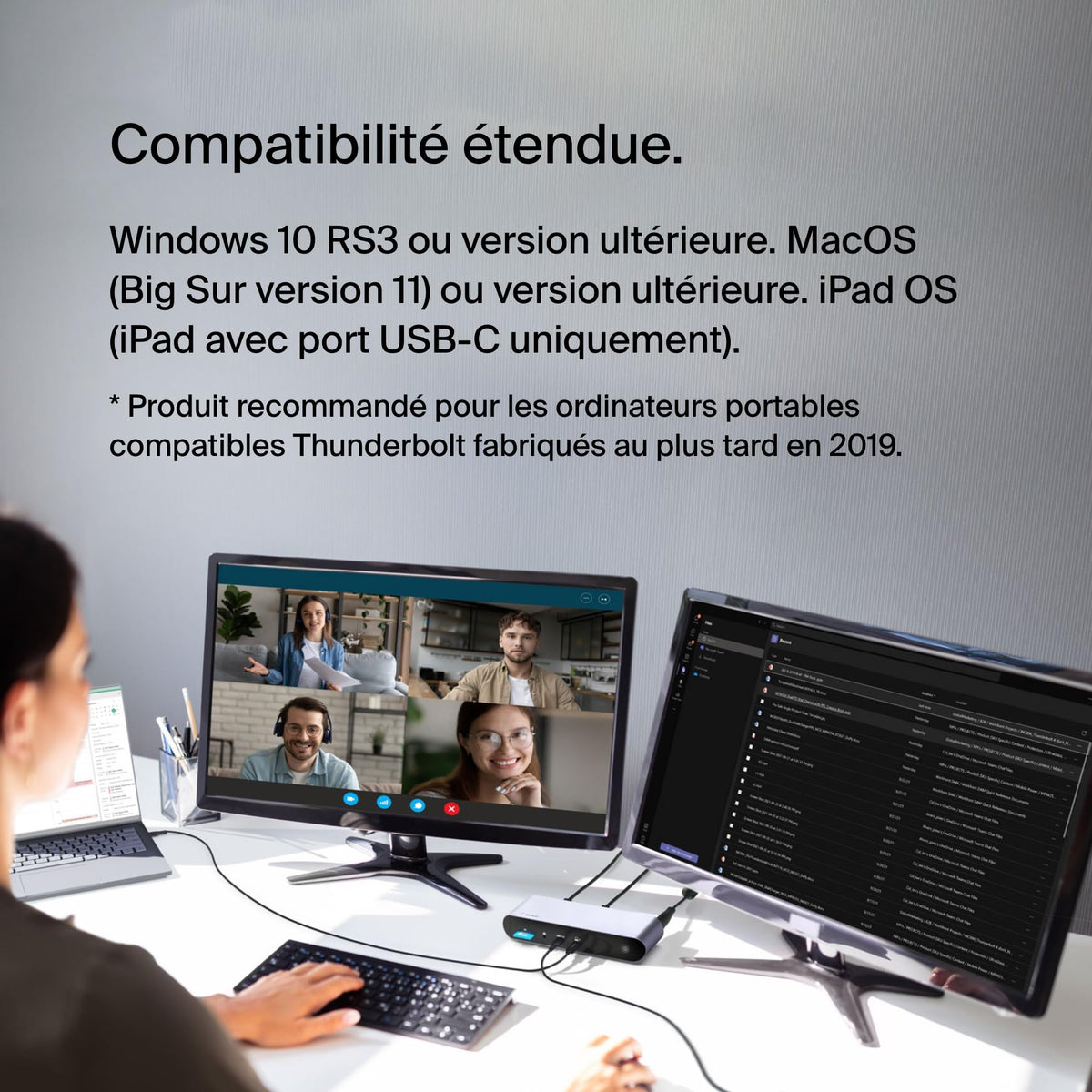 BELKIN Station daccueil Thunderbolt 4 Triple écrans