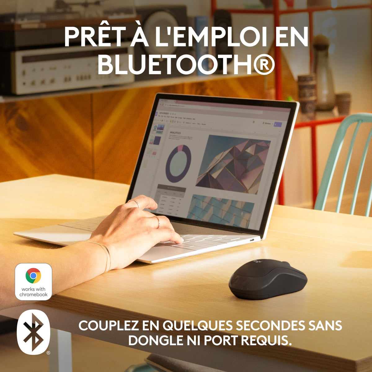 LOGITECH M240 Silent Mouse right and left-handed optical 3 buttons wireless Bluetooth graphite