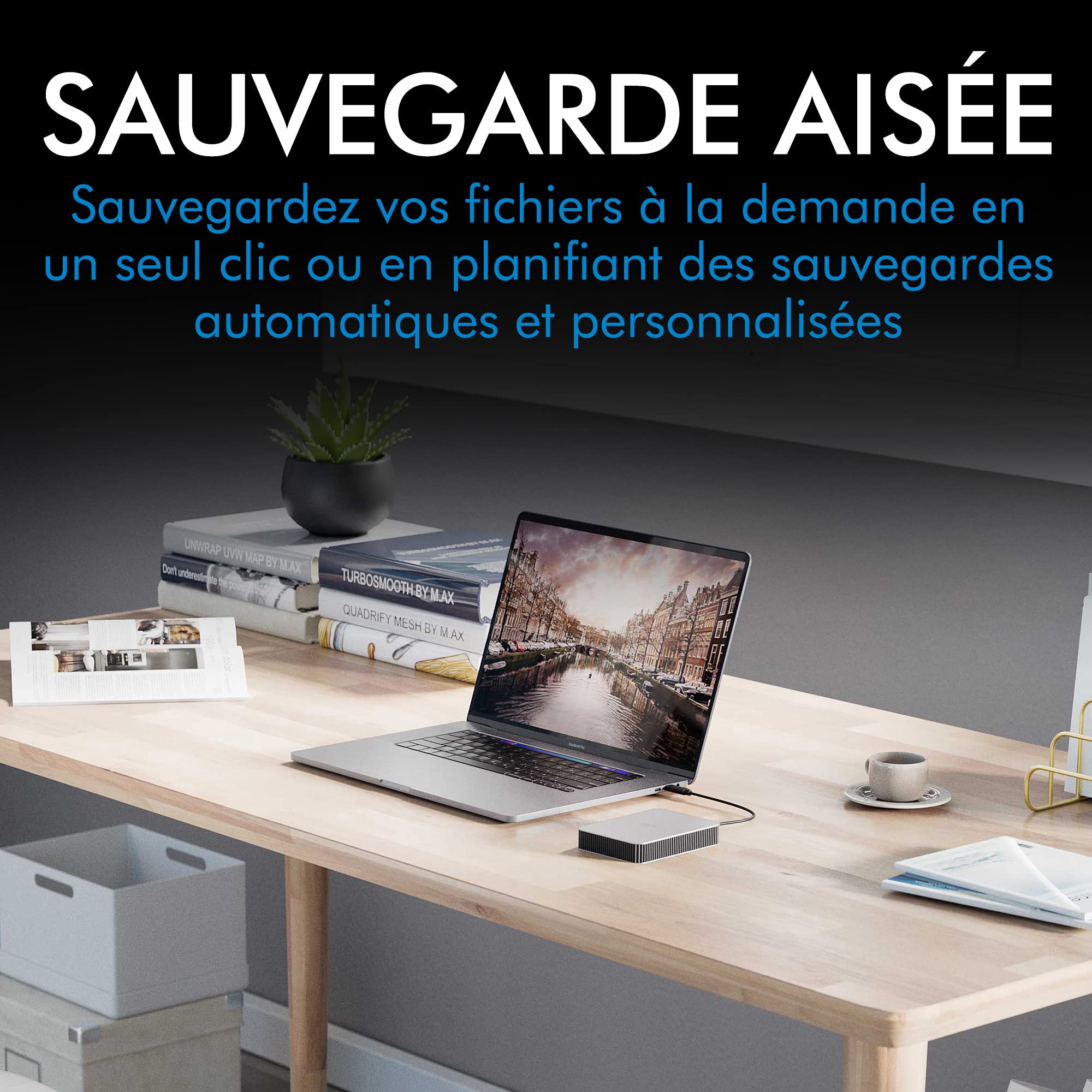 LACIE Mobile Drive HDD USB-C 1To 2.5p Moon Silver with USB-C cable