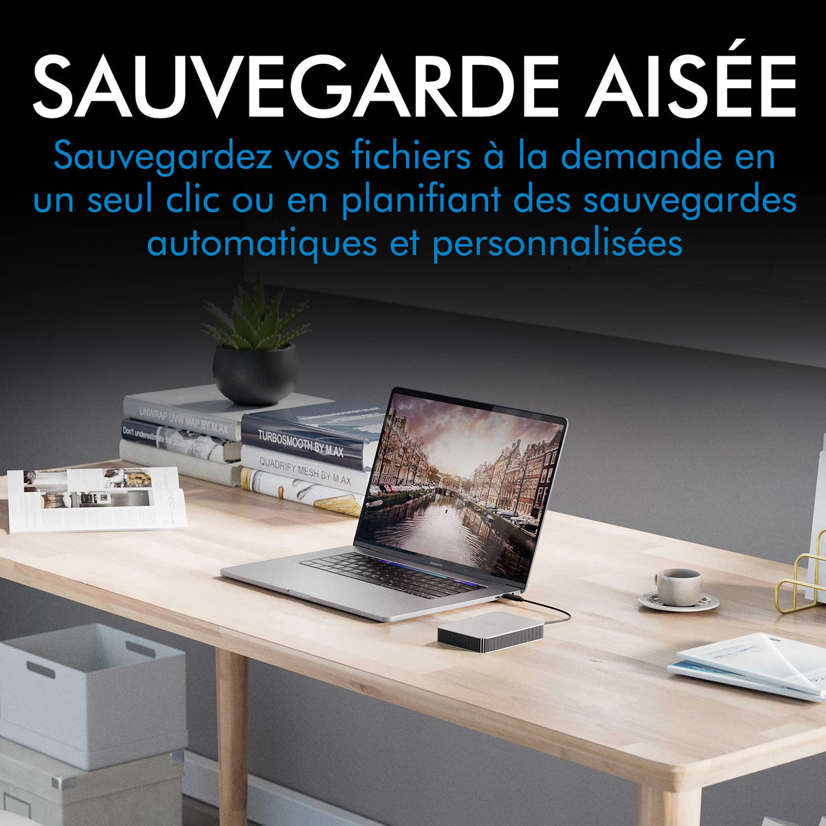 LACIE Mobile Drive HDD USB-C 1To 2.5p Moon Silver with USB-C cable