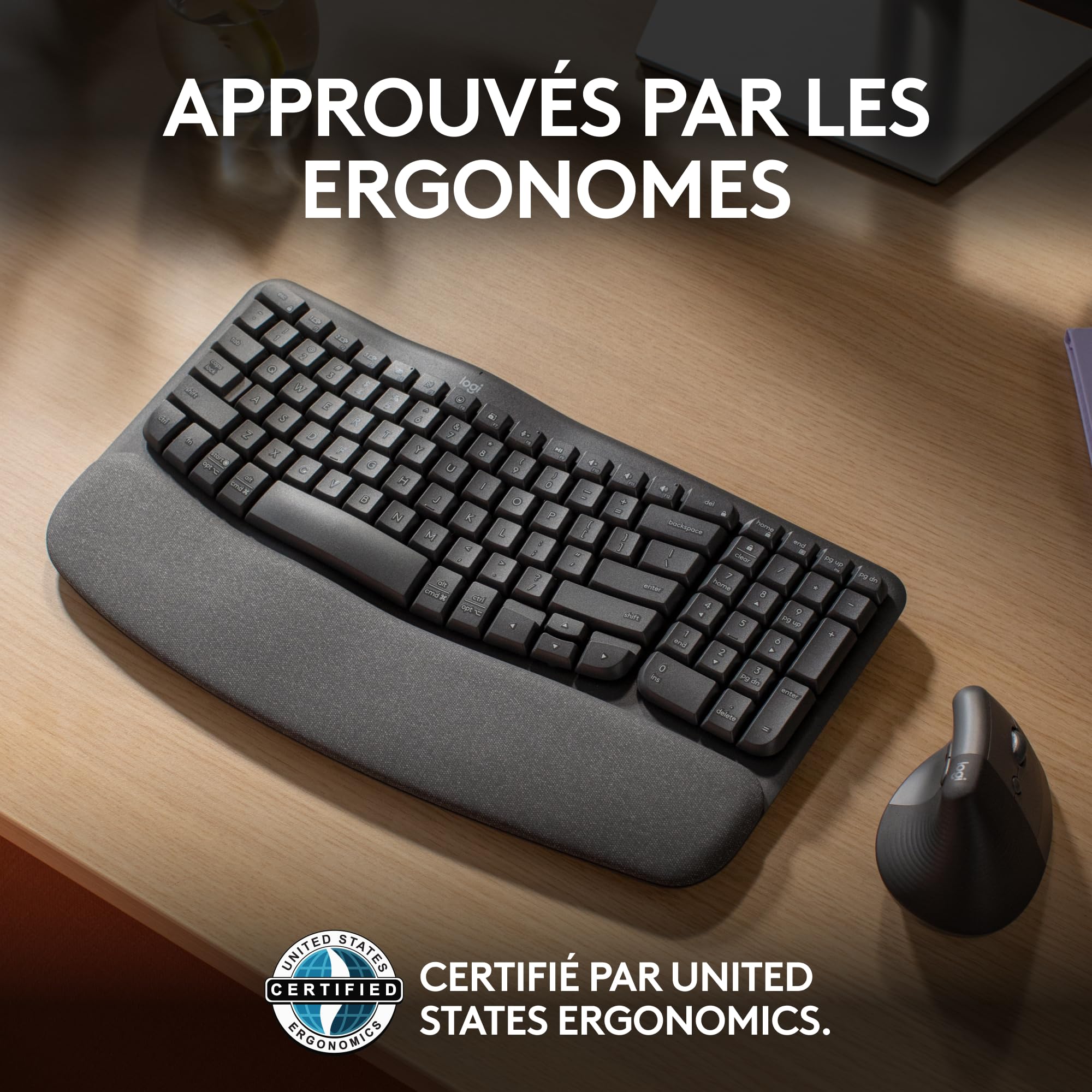 Wave Keys Wireless Ergo KBD GRAPHITE FR