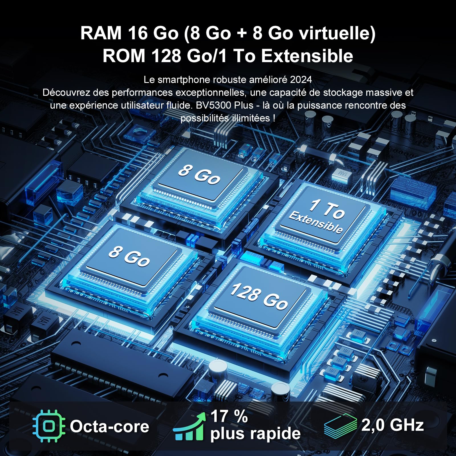 Blackview BV5300 Plus (Double Sim - Ecran de 6.1'' - 128 Go, 8 Go RAM) Orange