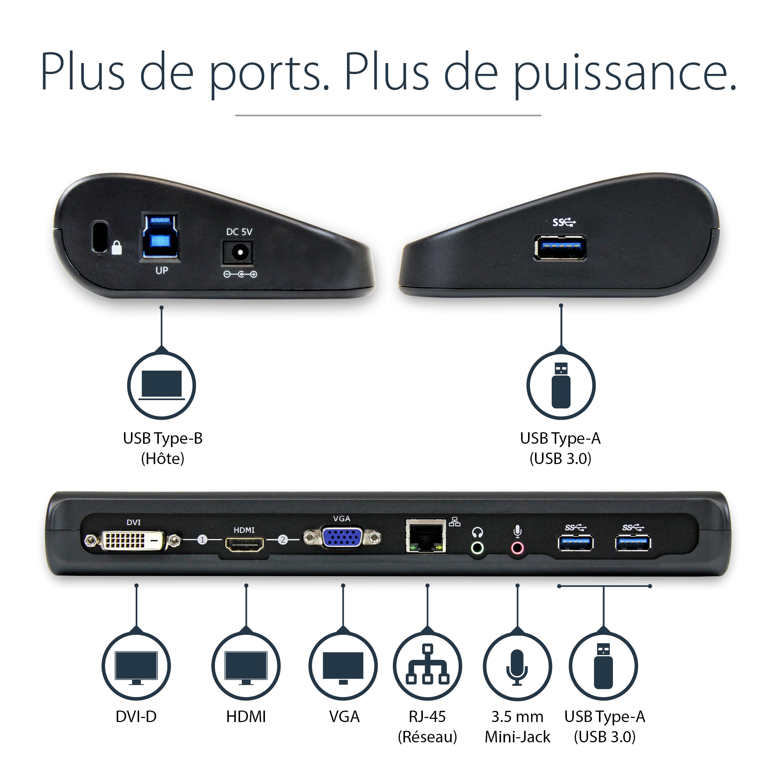 Universal Dual Monitor USB 3 Laptop Dock
