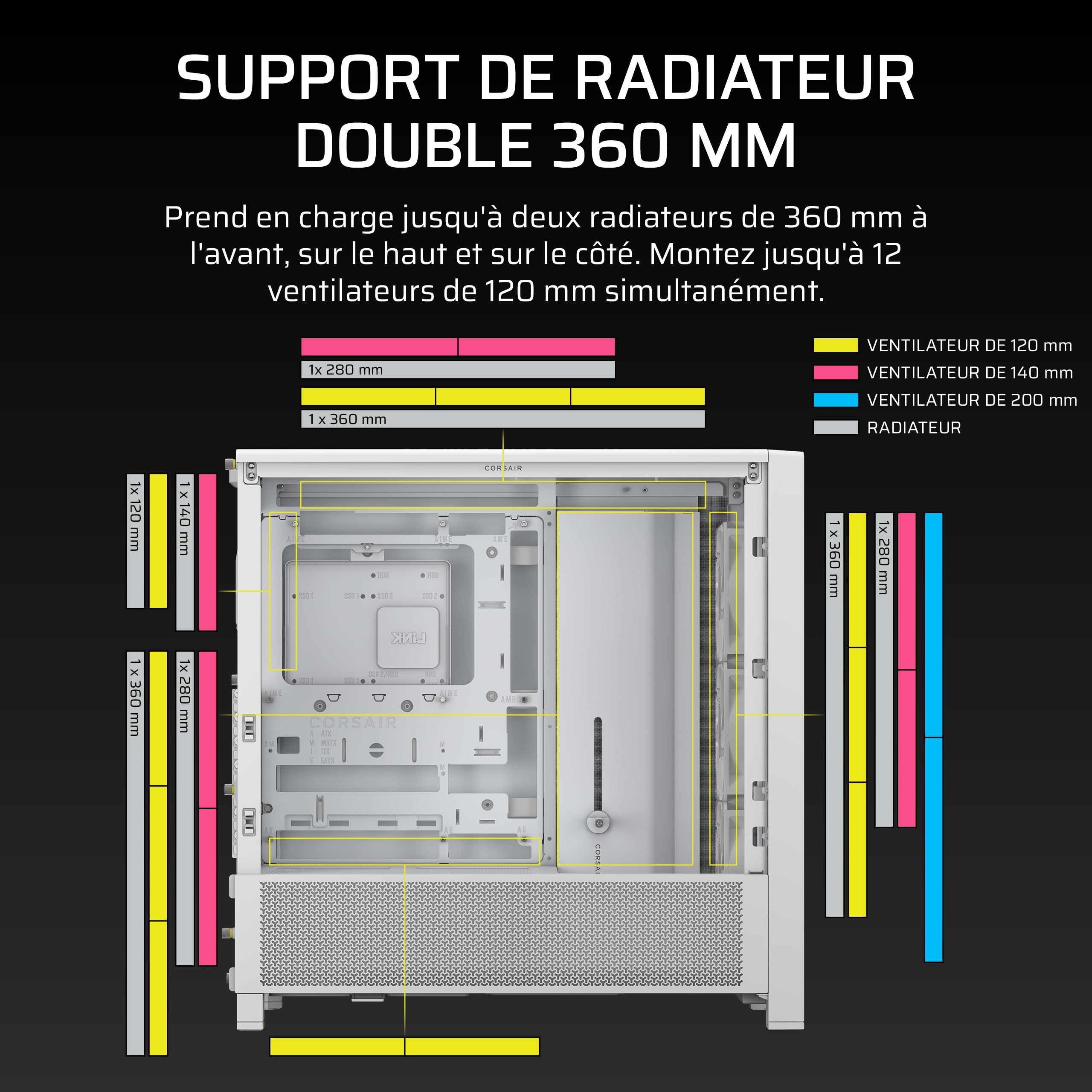 Corsair FRAME 4000D RS Midi Tower Blanc