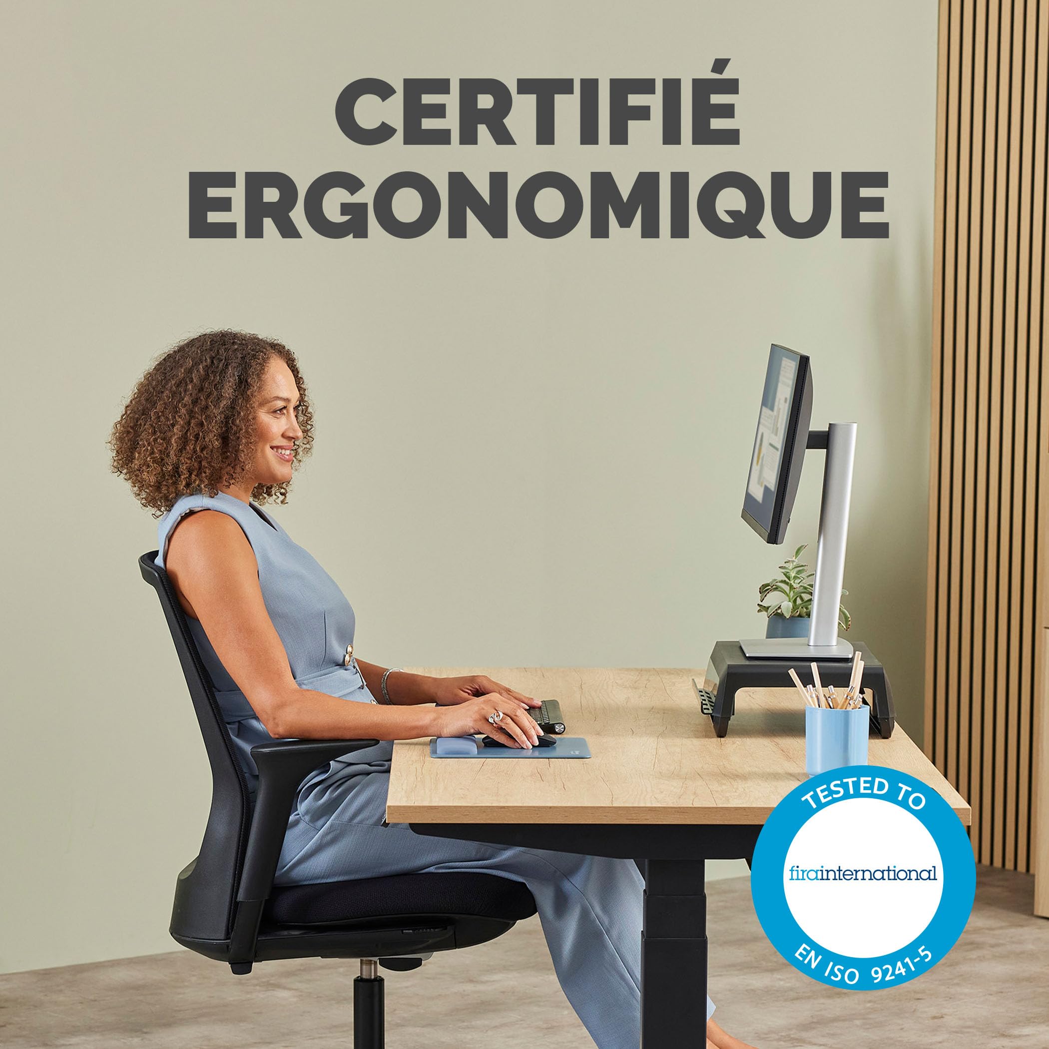 FELLOWES Tapis de souris repose-poignets Breyta BLEU MARINE