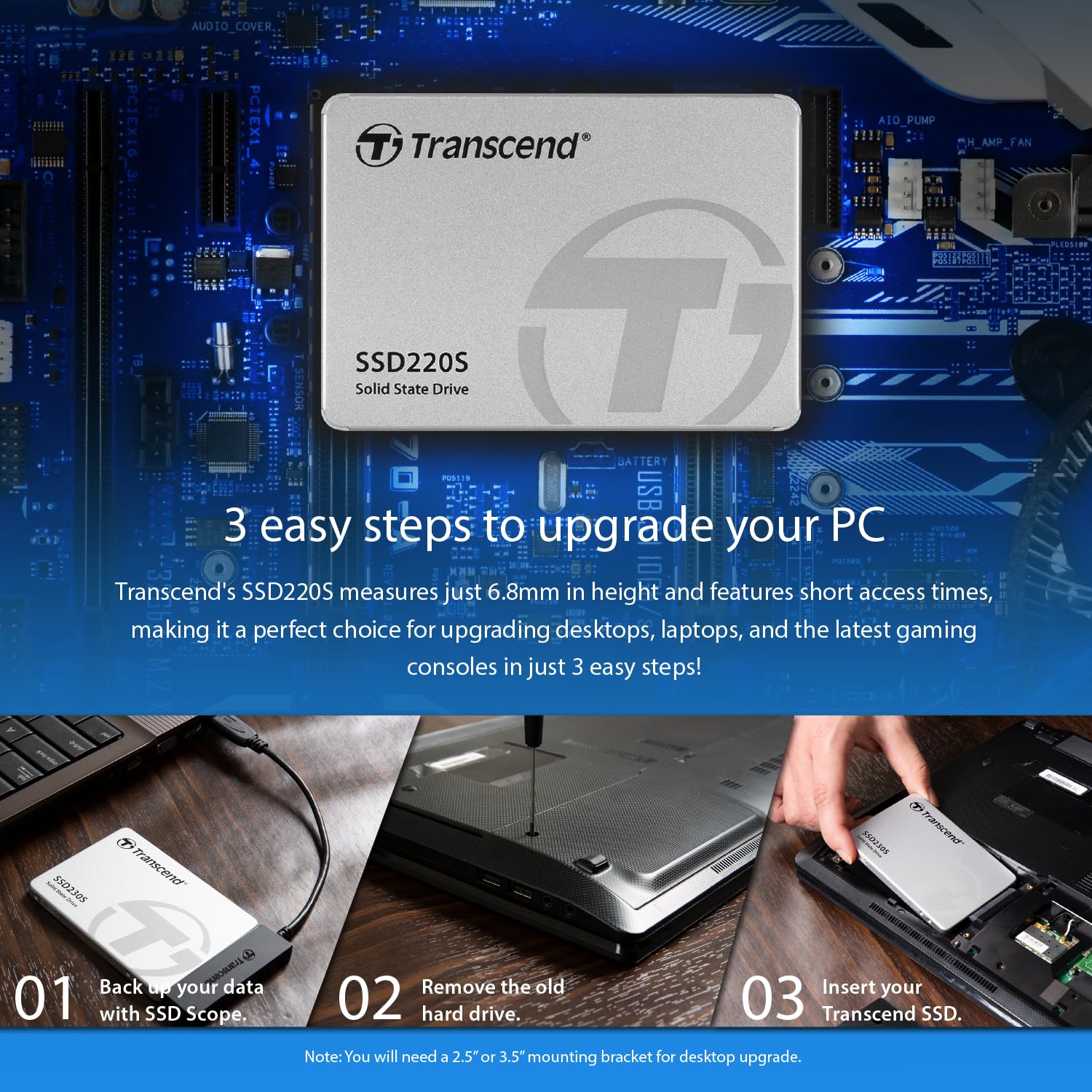 TRANSCEND 240Go SSD interne 2.5p - SATA III