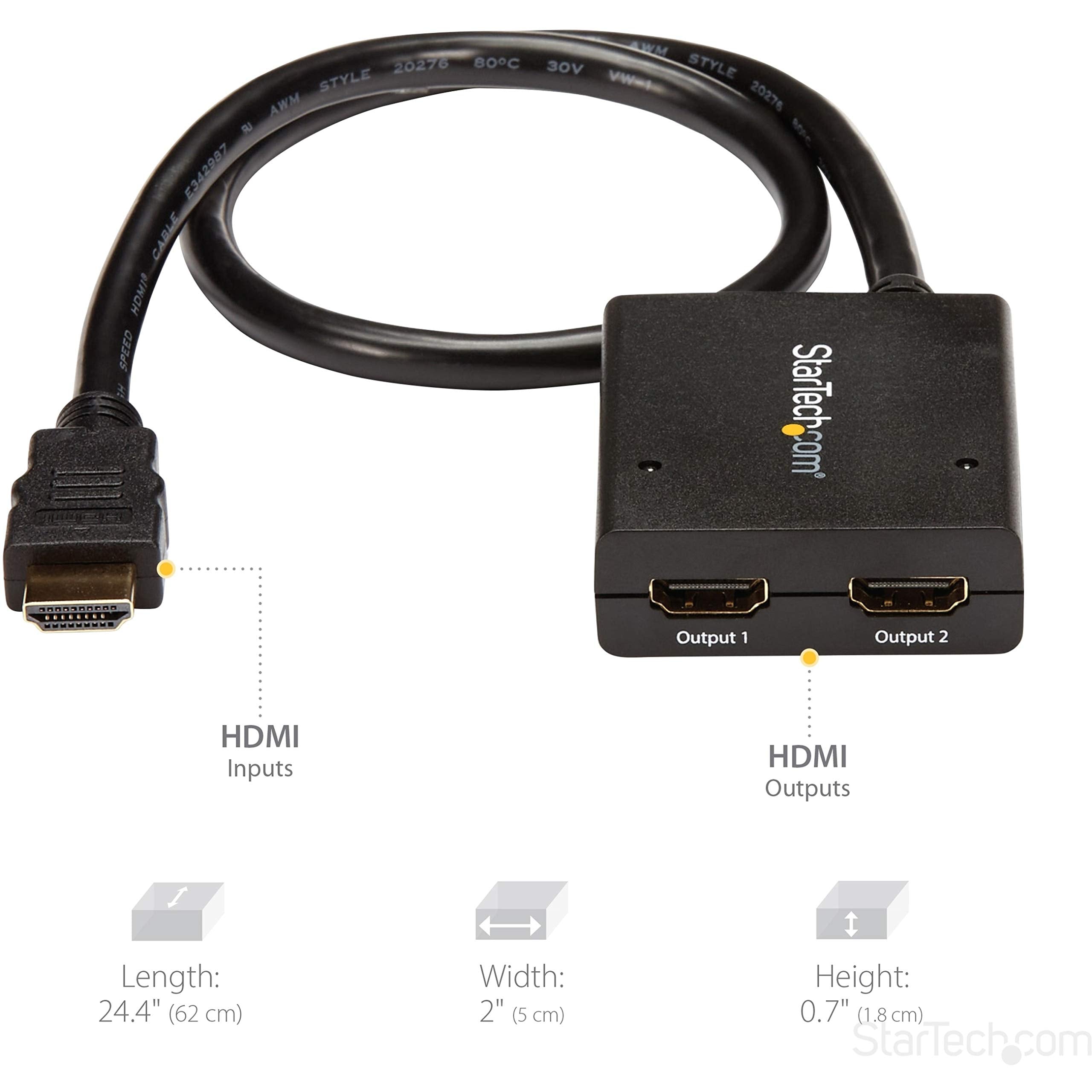 4K HDMI 2-Port Video Splitter - 4K 30Hz