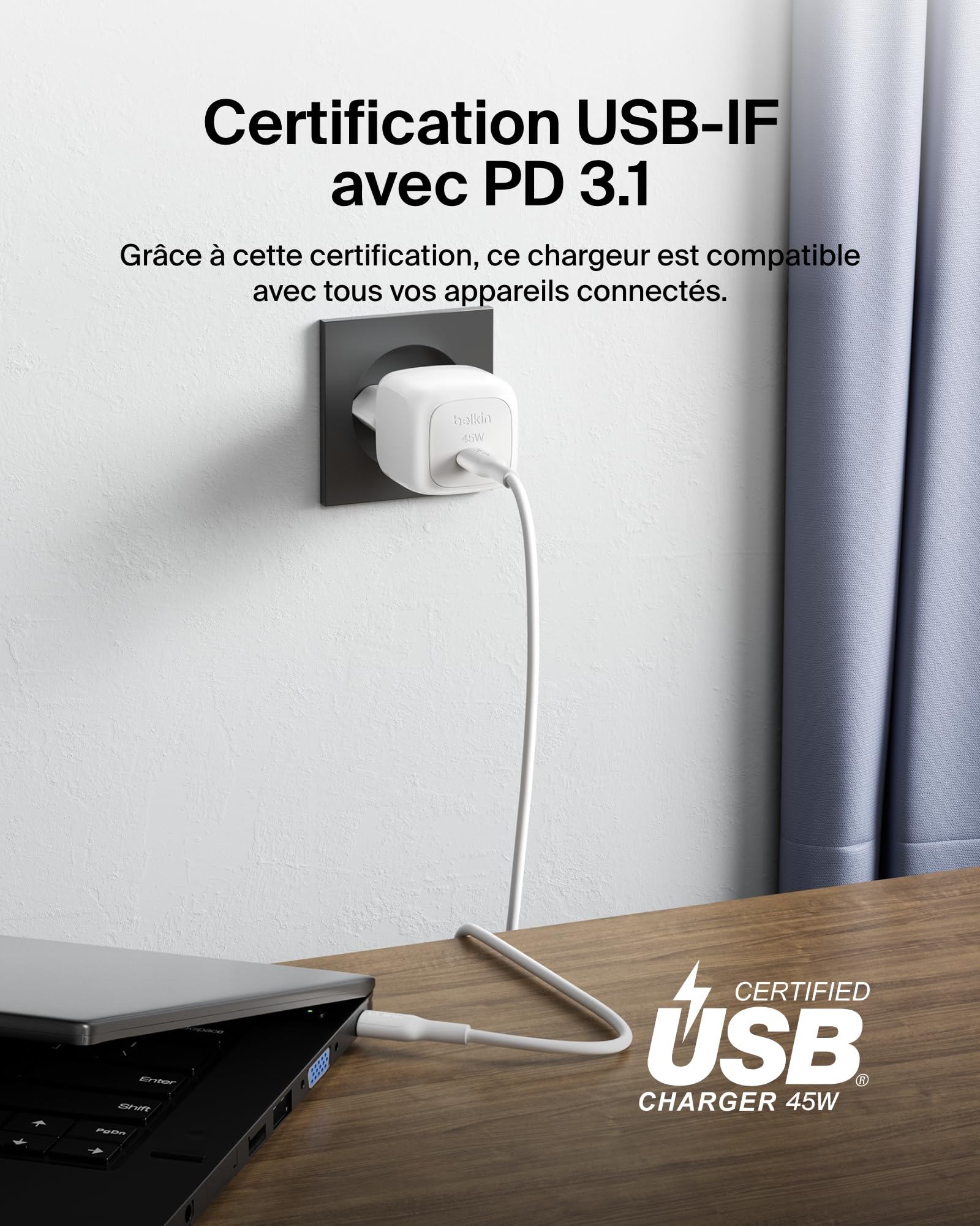 BELKIN 45W USB PD Wall Charger with PPS WHT