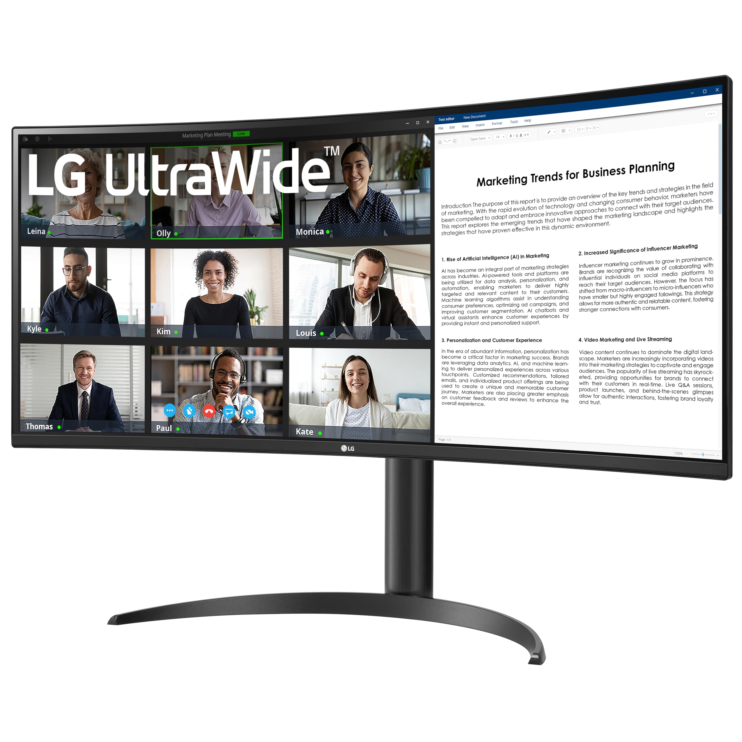 "LG 34WR55QK-B écran plat de PC 86,4 cm (34"") 3440 x 1440 pixels Wide Quad HD Noir"
