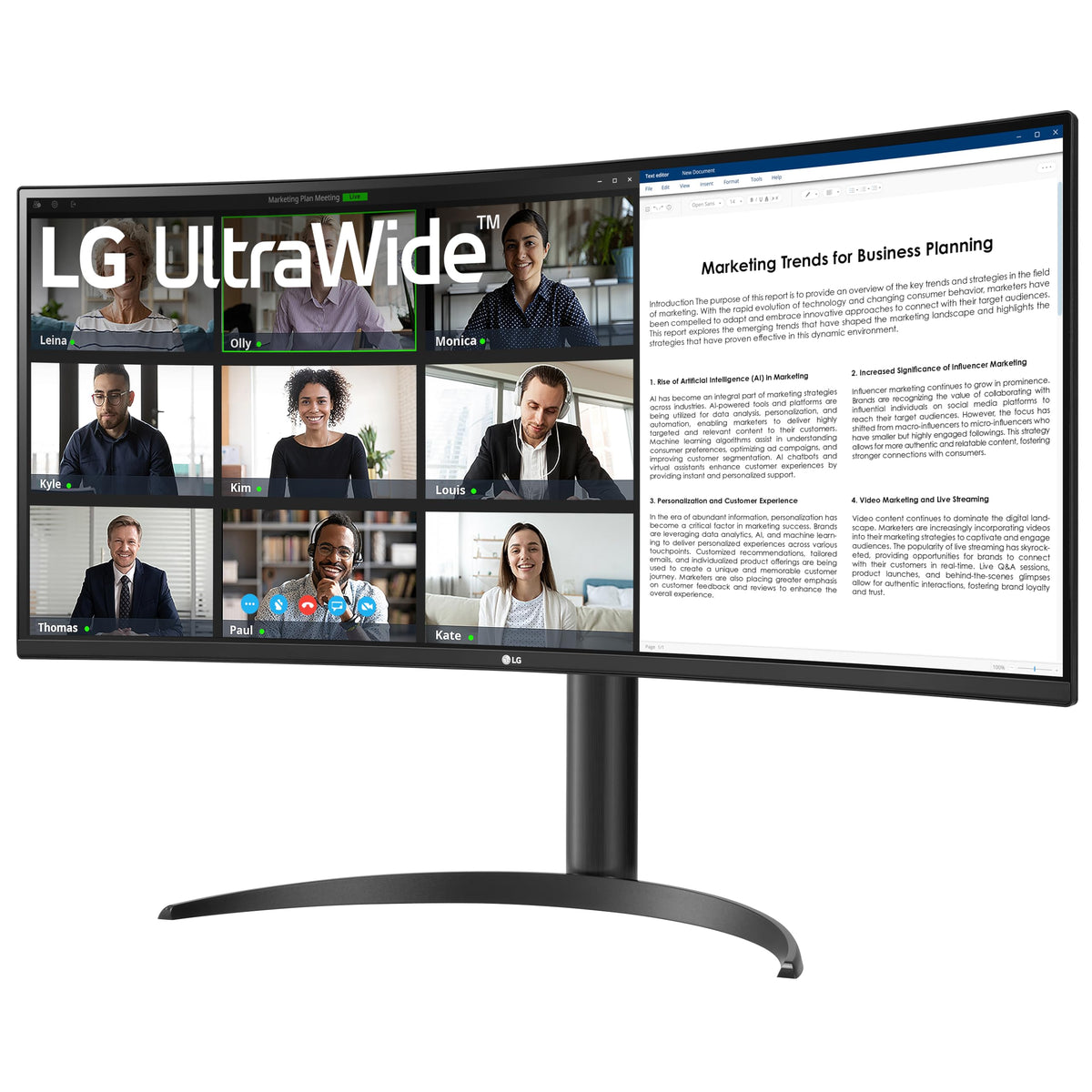 "LG 34WR55QK-B écran plat de PC 86,4 cm (34"") 3440 x 1440 pixels Wide Quad HD Noir"
