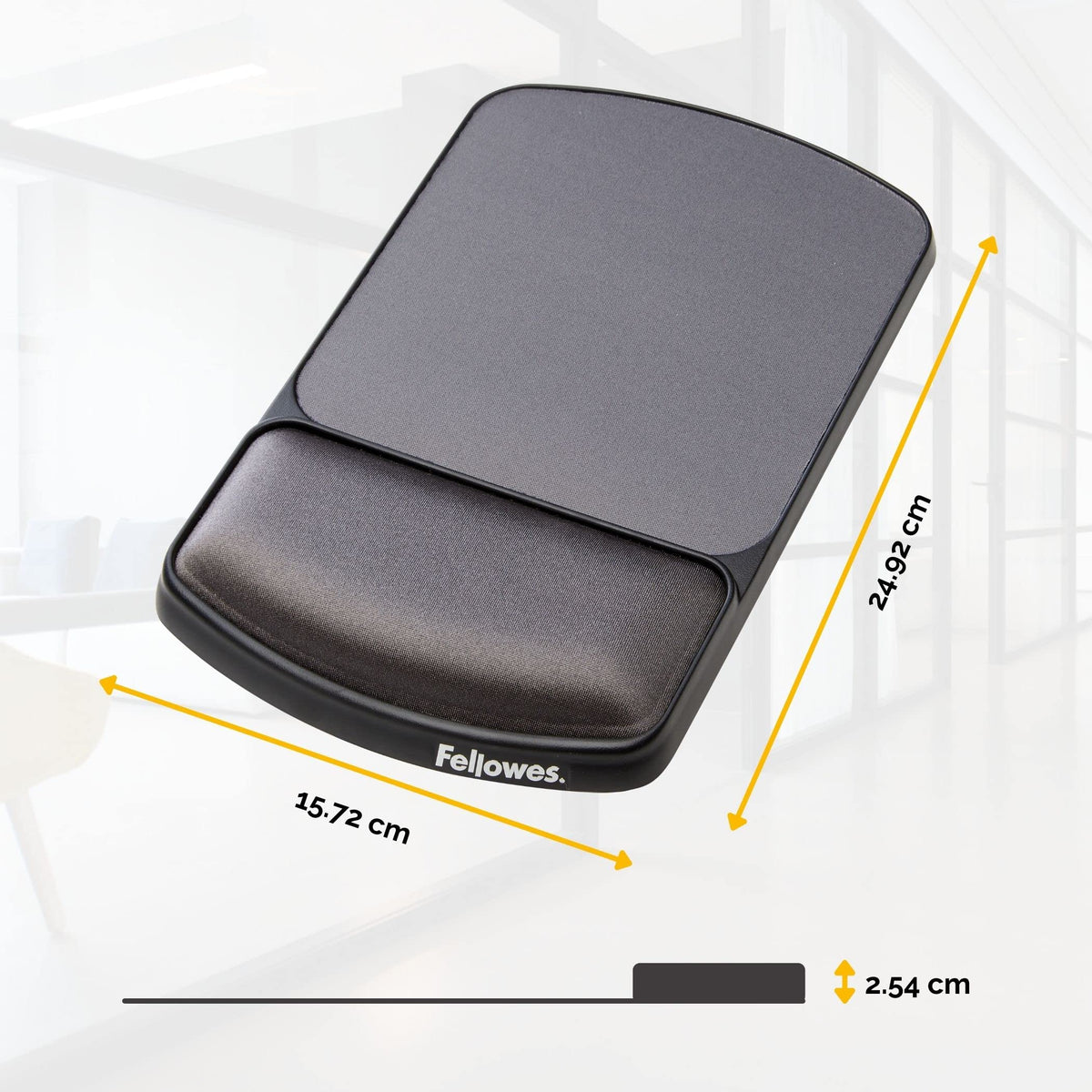 FELLOWES Tapis de souris - Repose-poignets Hauteur Ajustable - Antibactérien