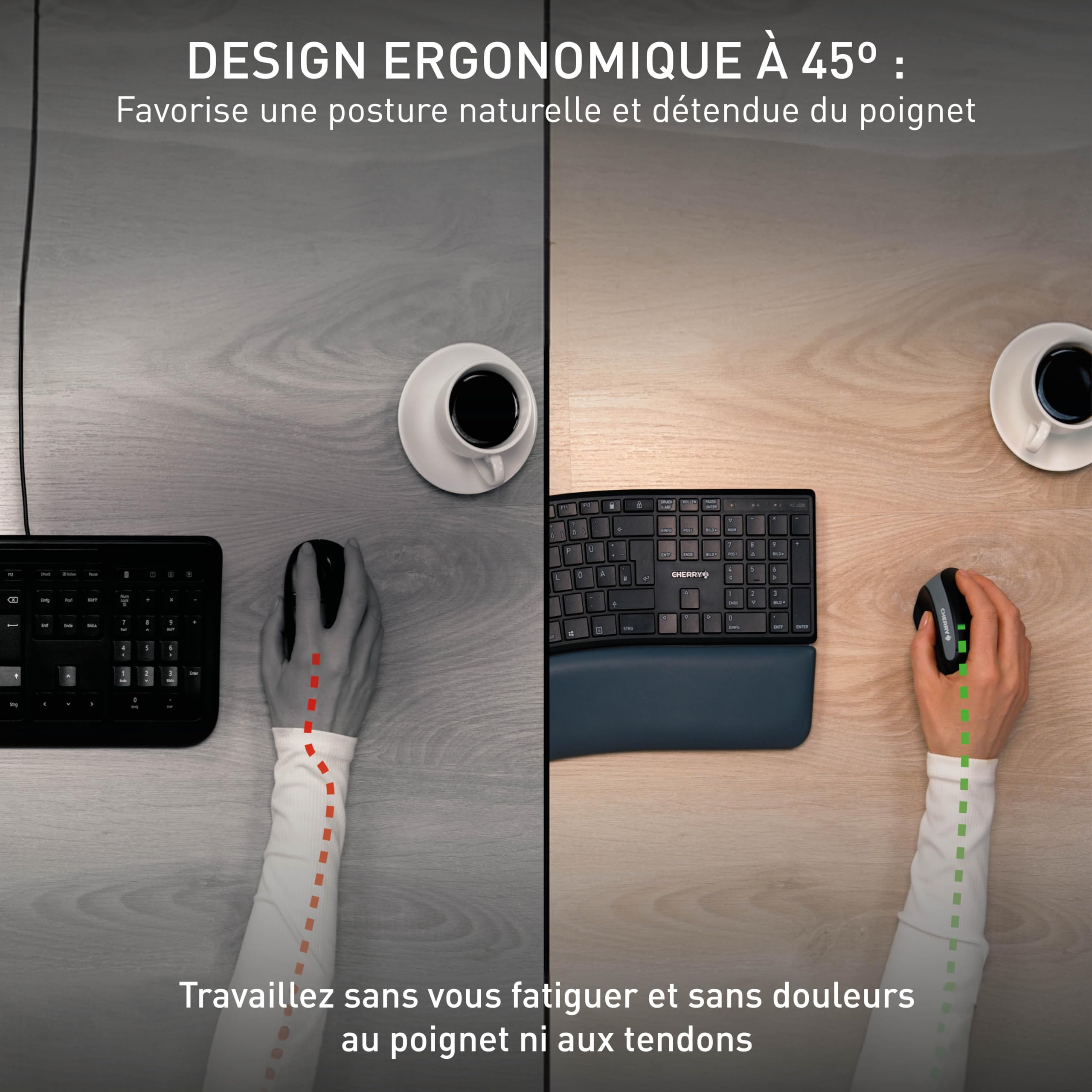 CHERRY Souris MW-4500 sans fil USB noire