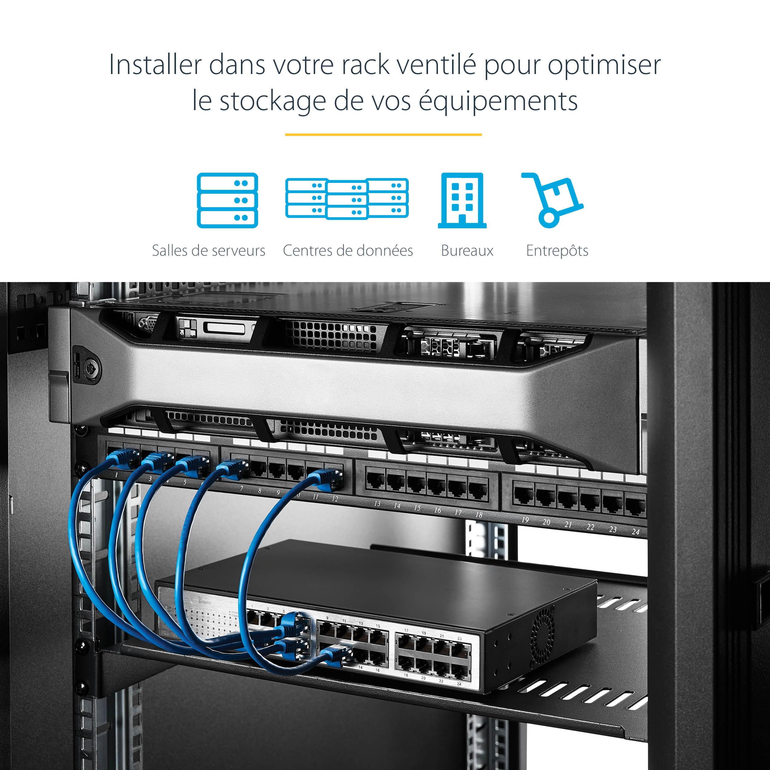 1U cantilever rack shelf