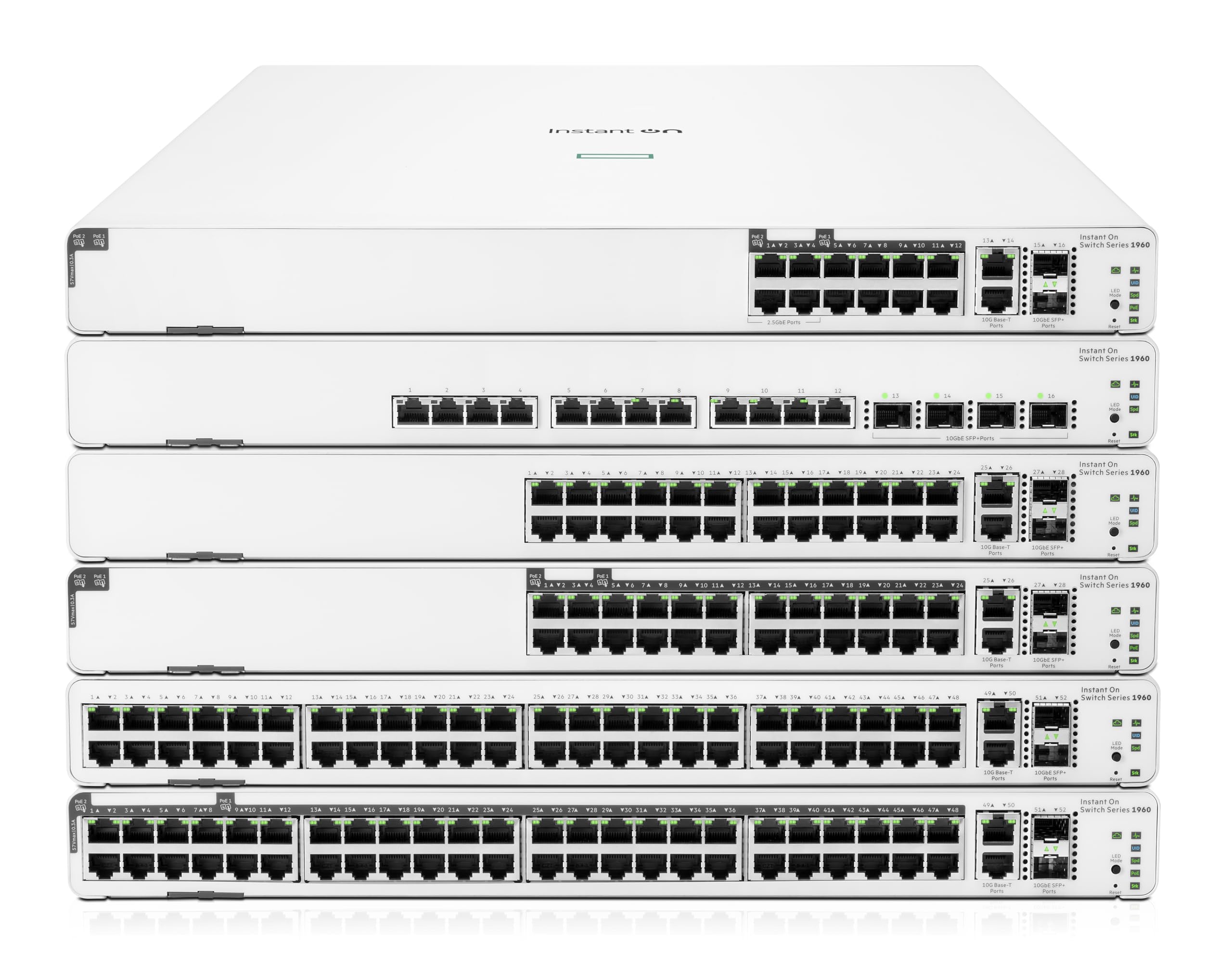 HPE Networking Instant On 1960 48G 40p Class4 8p Class6 PoE 2XGT 2SFP+ 600W Switch Commutateur Géré 48 x 10/100/1000