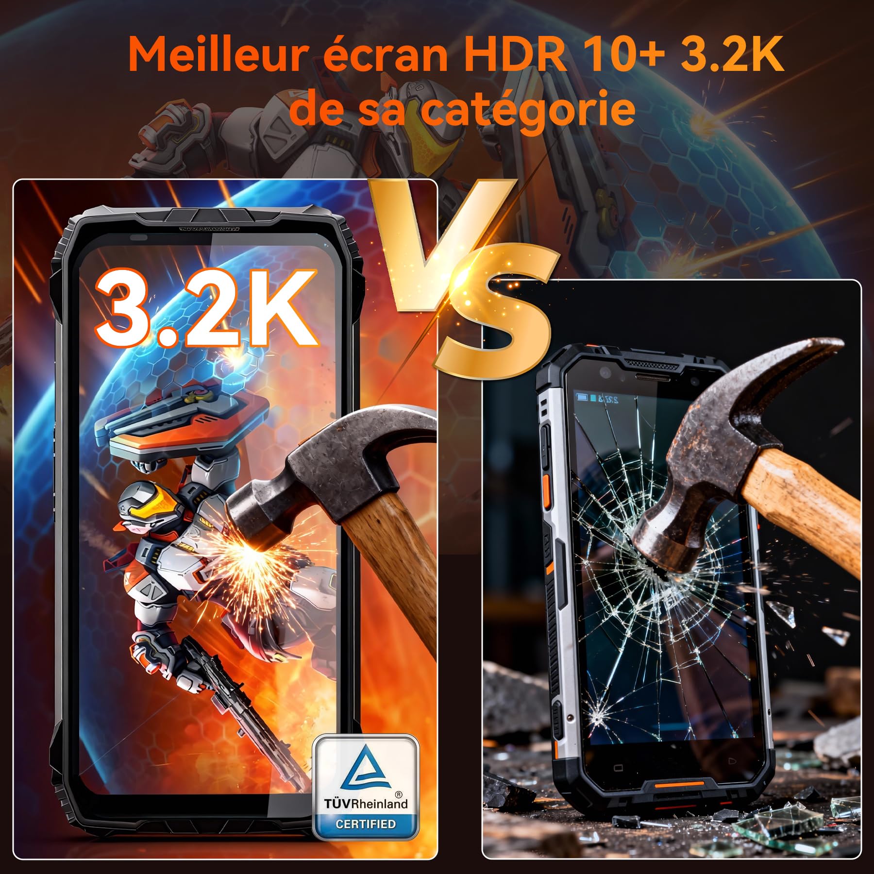Blackview XPLORE 2 (5G - Écran 6.73'' - 1 To, 16 Go RAM - 20 000 mAh) Noir