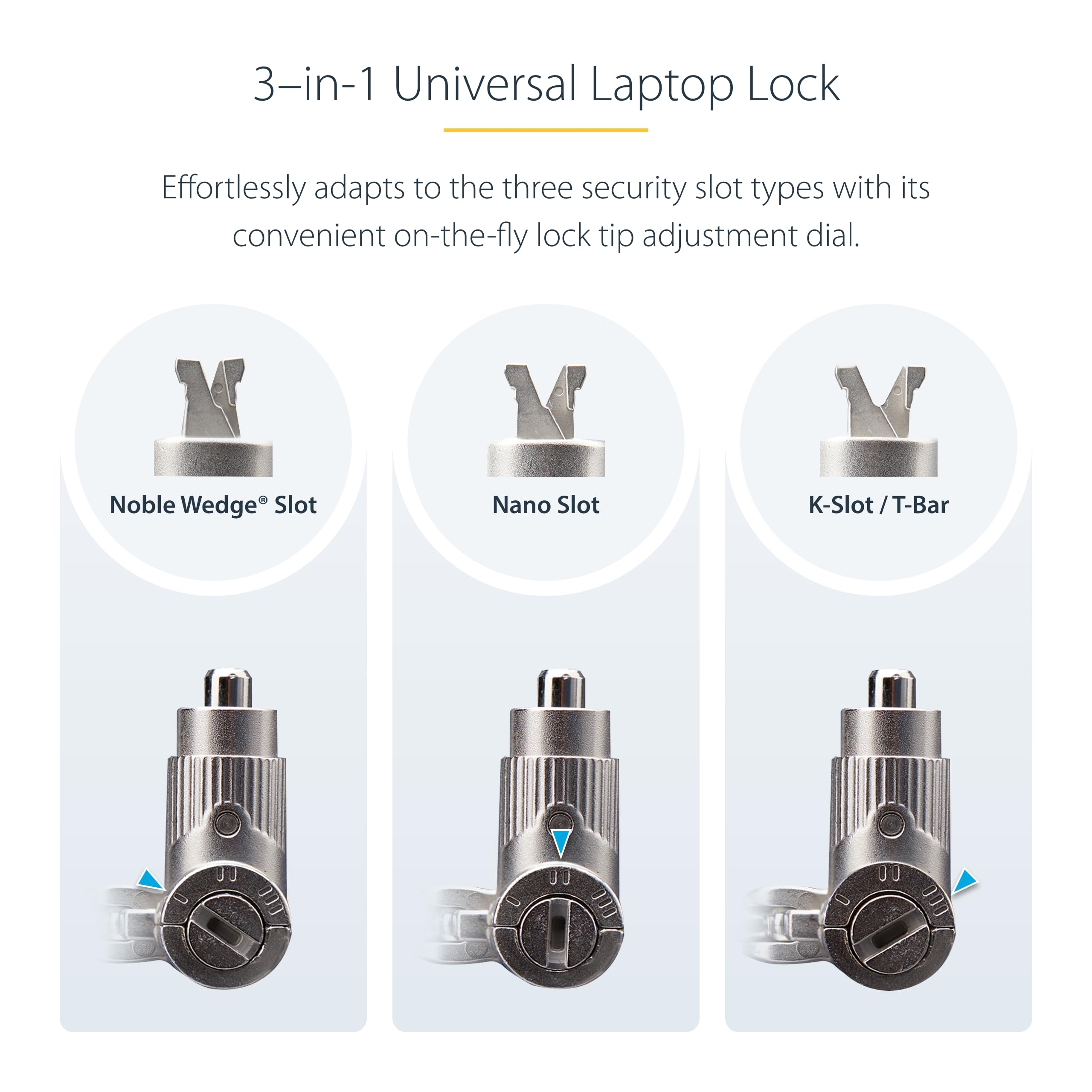 Universal Laptop Lock 6.6ft 2m Cable