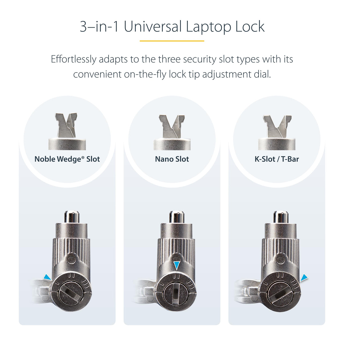 Universal Laptop Lock 6.6ft 2m Cable