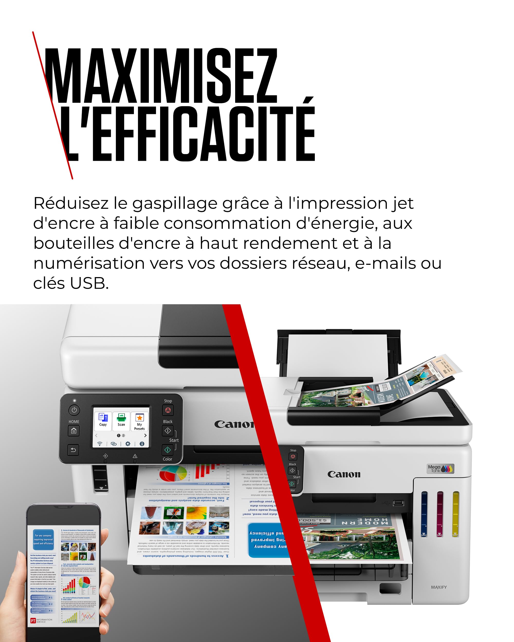 CANON MAXIFY GX7150 MegaTank MFP colour inkjet CISS Legal 216x356mm A4 24ipm Print 600sheets USB Wi-Fi LAN