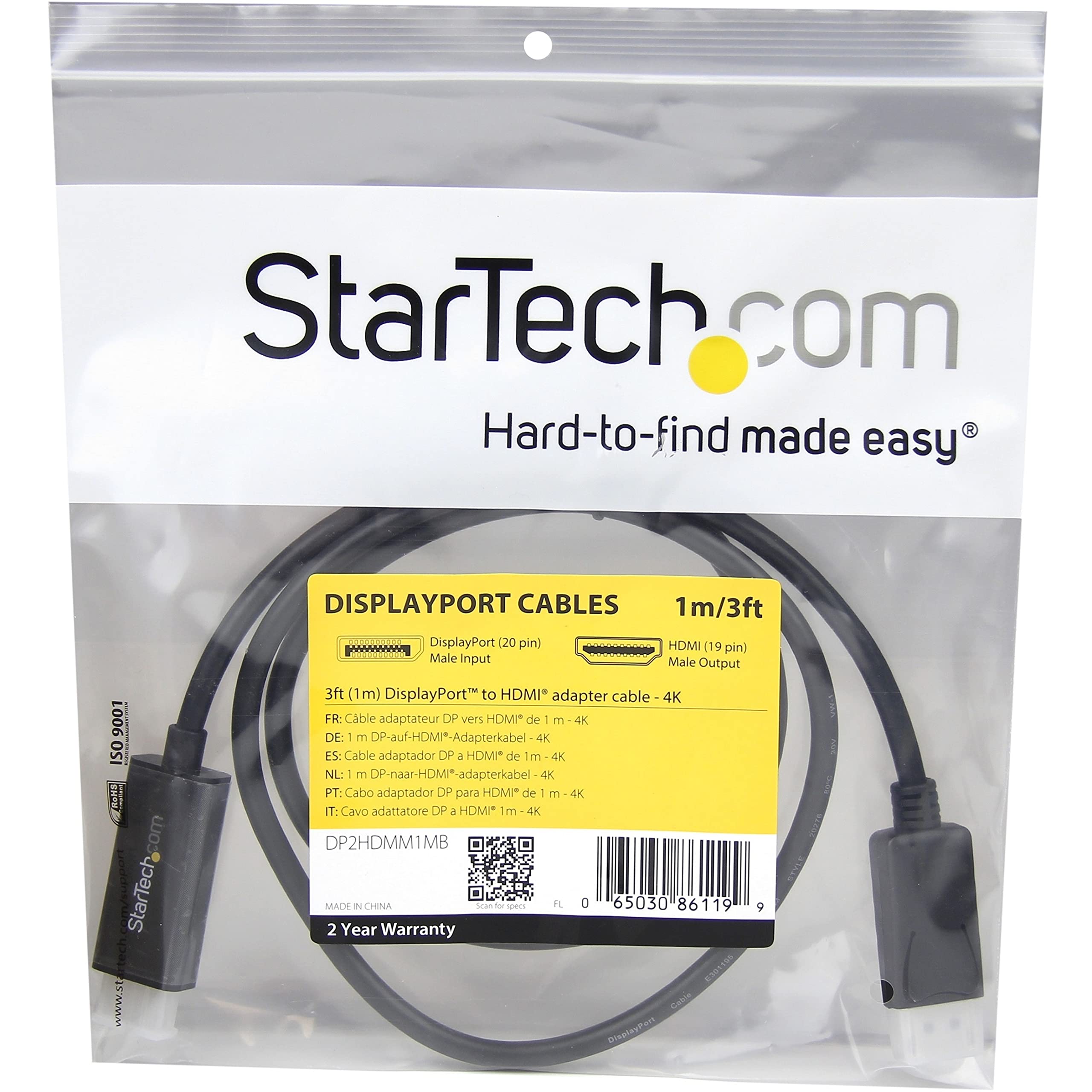 3 ft DisplayPort to HDMI Converter Cable