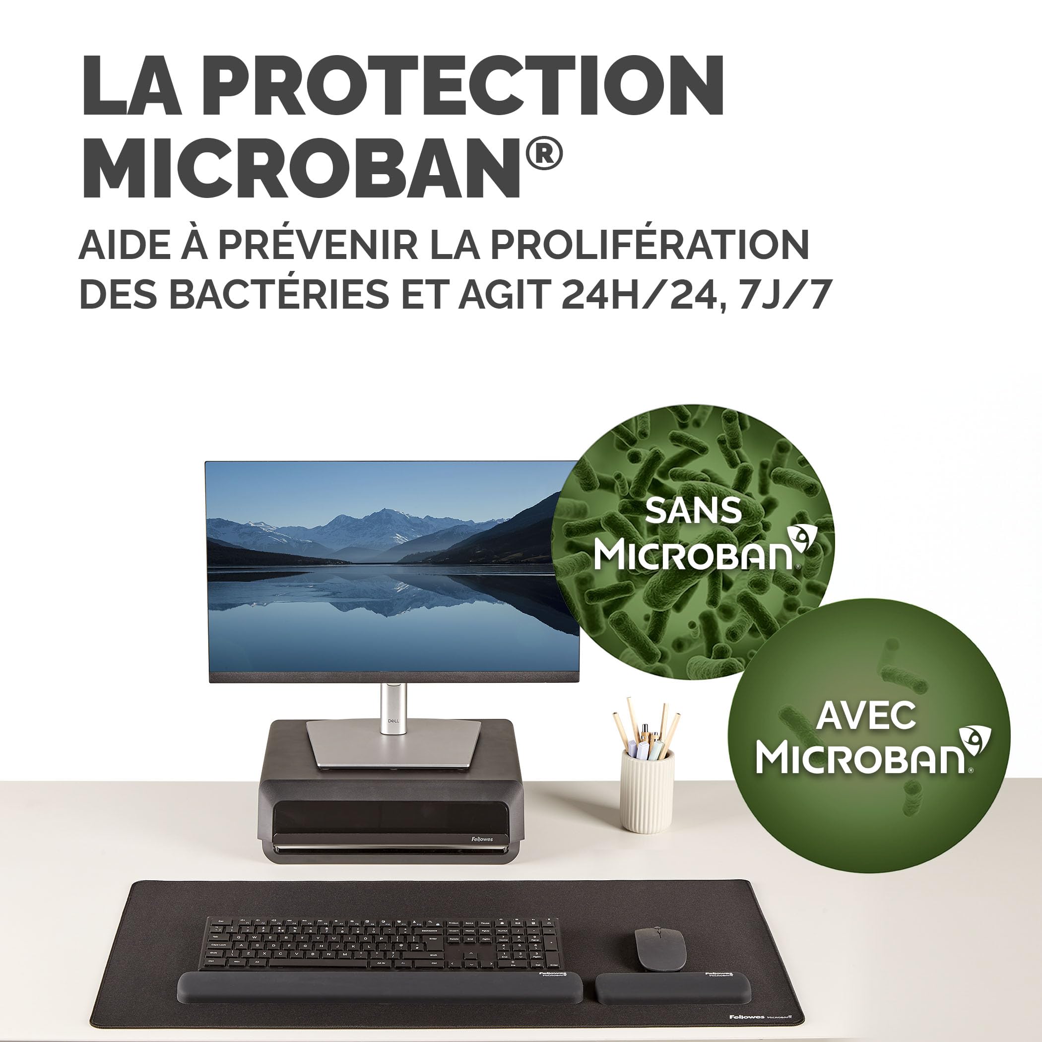 FELLOWES Repose-poignets Breyta Gris