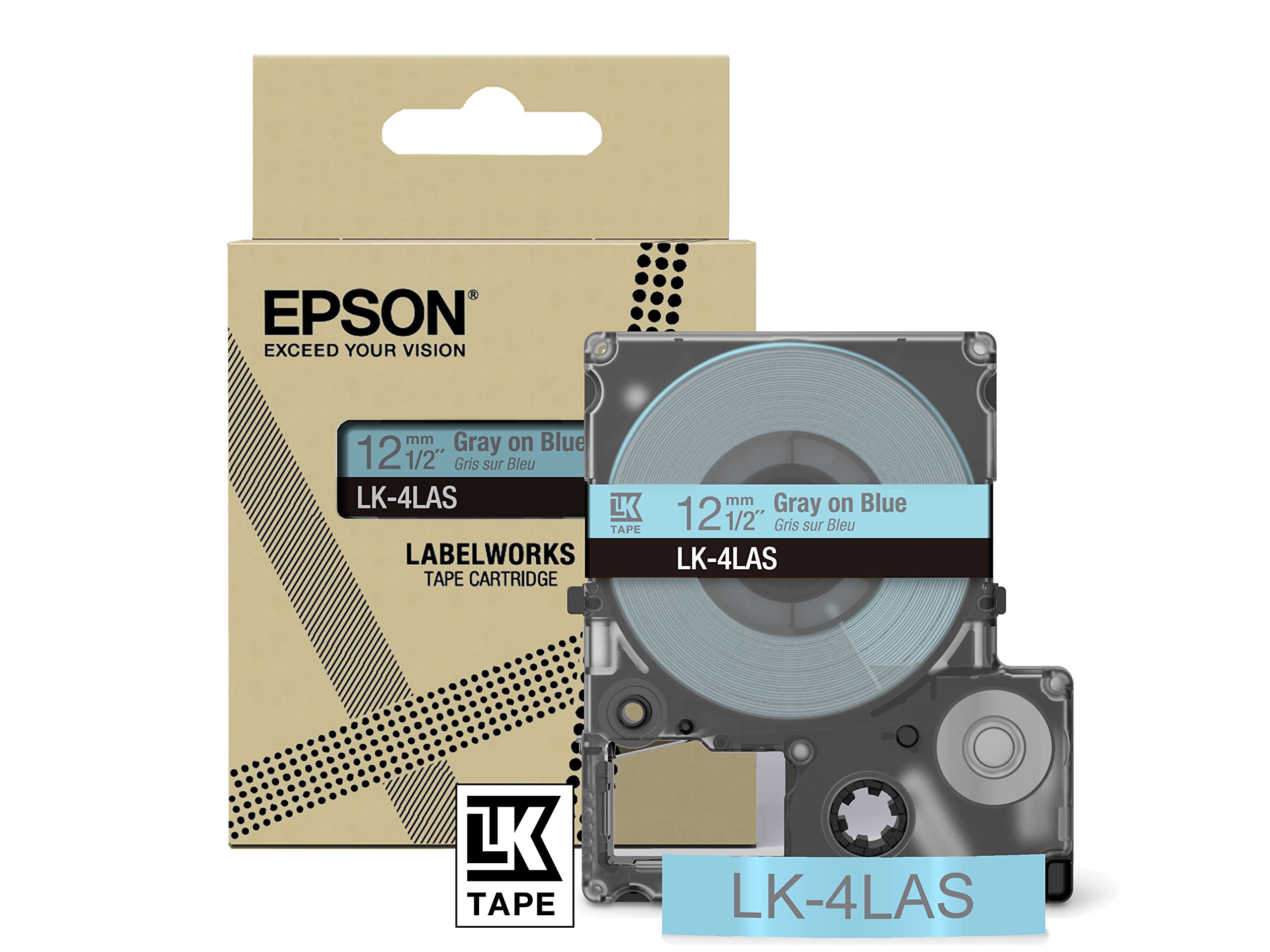 EPSON Colour Tape Blue/Grey 12mm 8m LK-4LAS