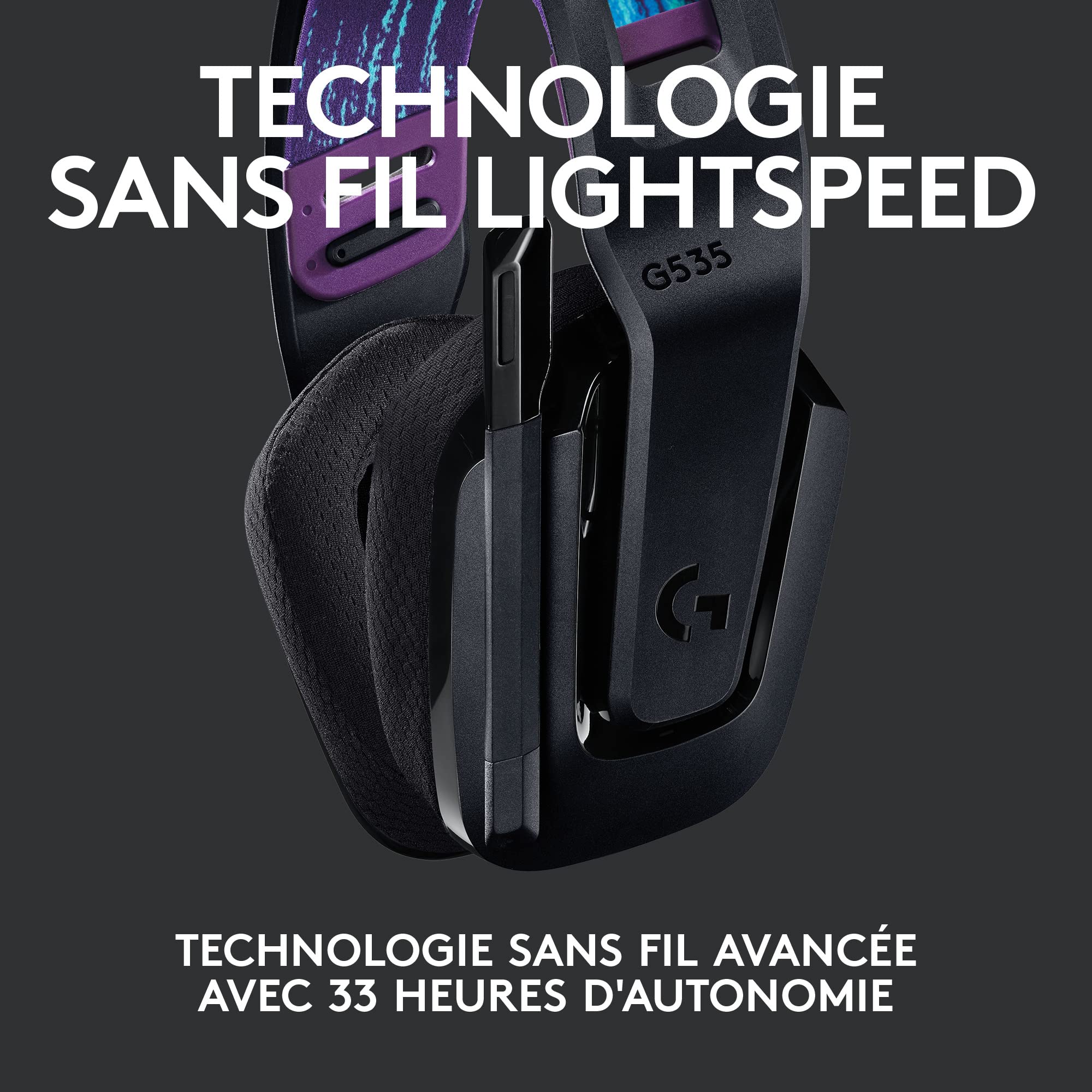 LOGITECH G G535 LIGHTSPEED Wireless Gaming Headset Headset full size LIGHTSPEED wireless black Discord Certified