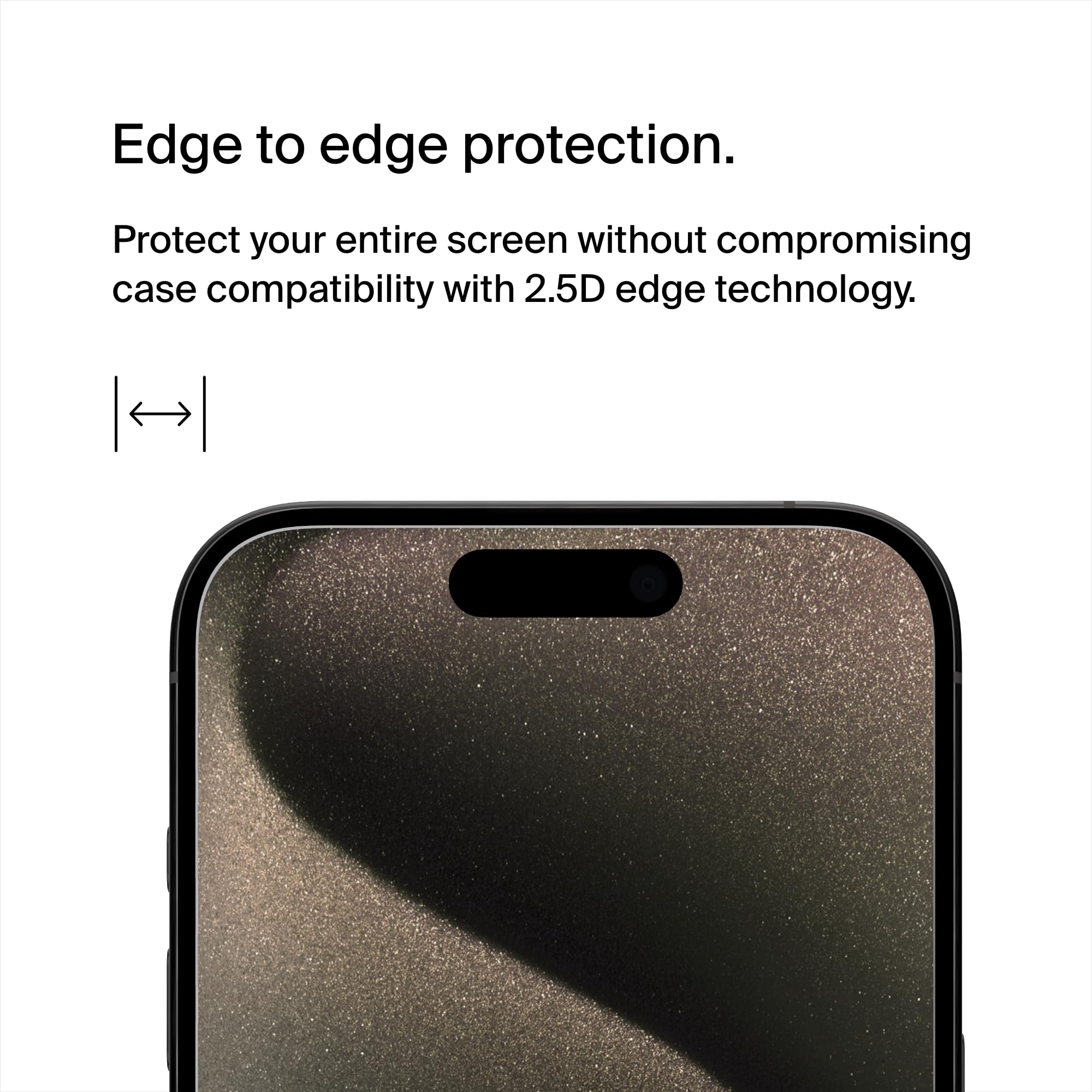 BELKIN ScreenForce Pro TemperedGlass Privacy AM Screen Protection for iPhone 15 Pro