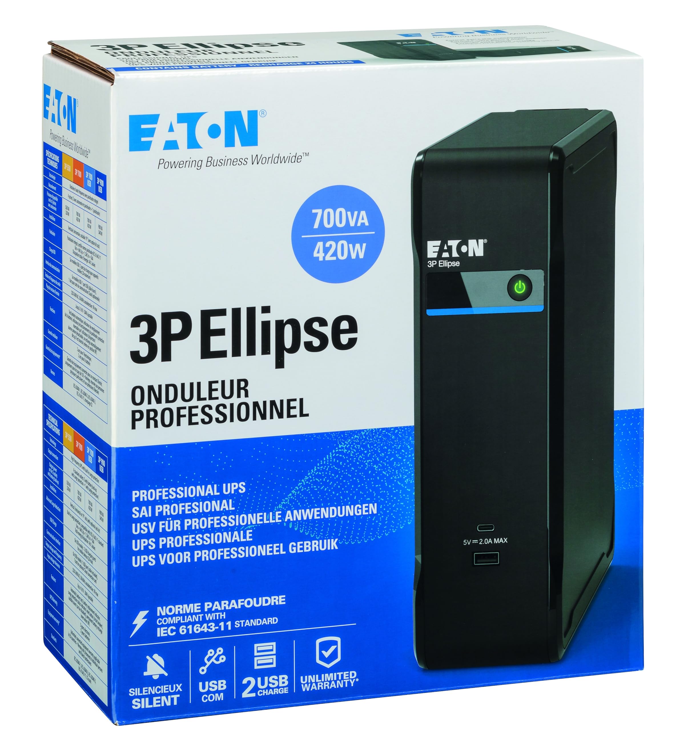 Eaton 3P Ellipse 700 USB IEC