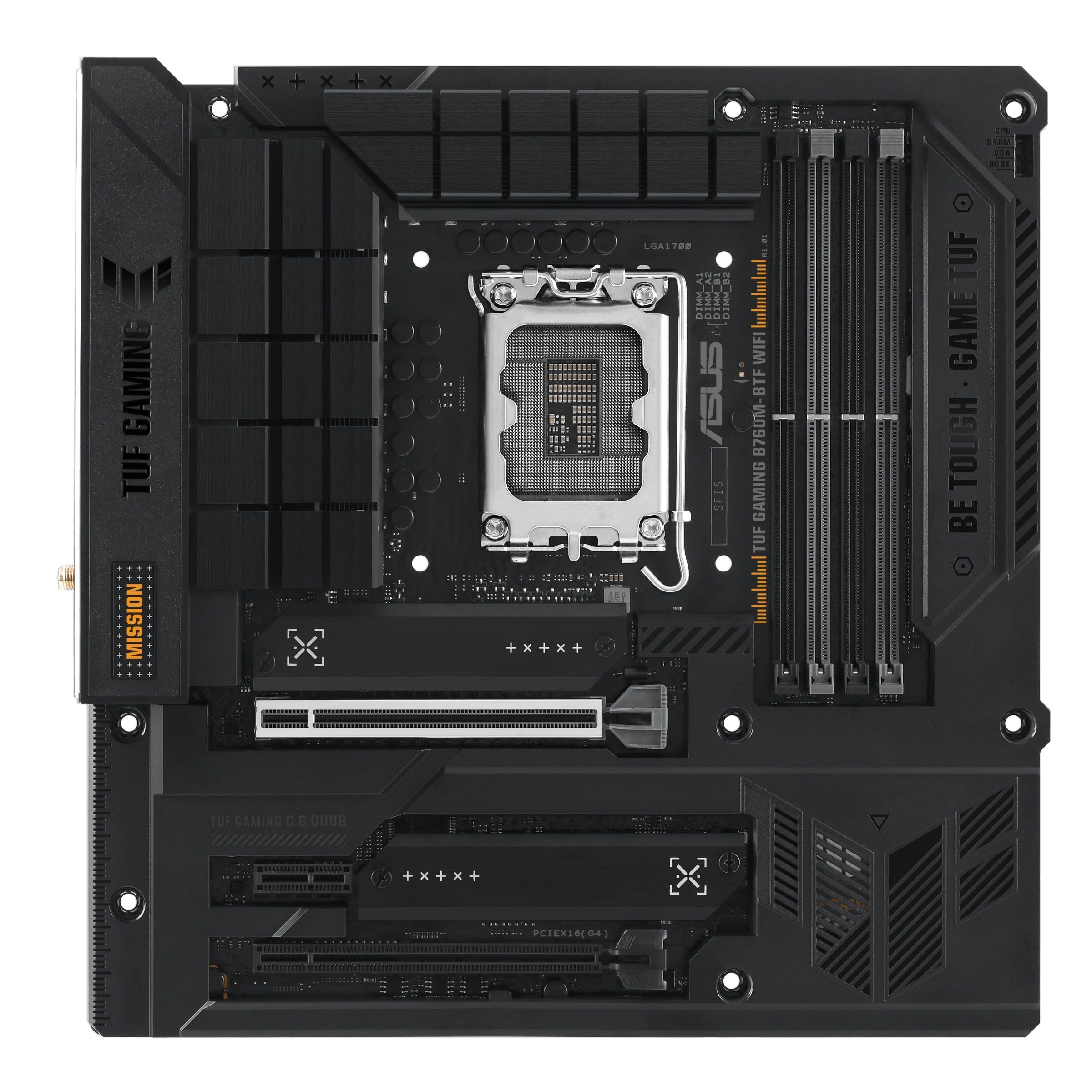 ASUS TUF GAMING B760M-BTF WIFI LGA 1700 4DDR5 microATX 4xSATA MB 1xHDMI 2.1 1xDP 1.4 3xM.2