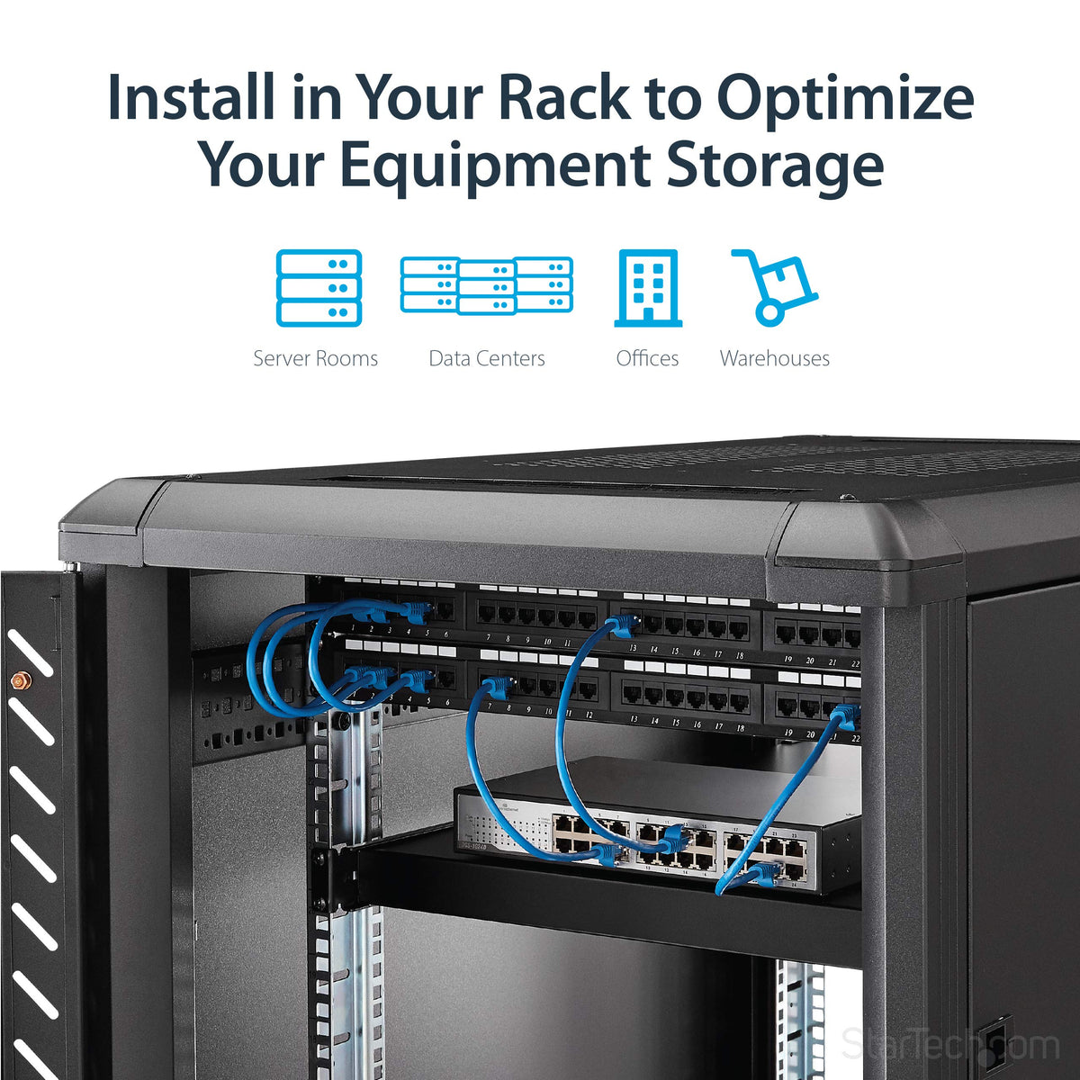 1U Adjustable Depth Rack Mount Shelf
