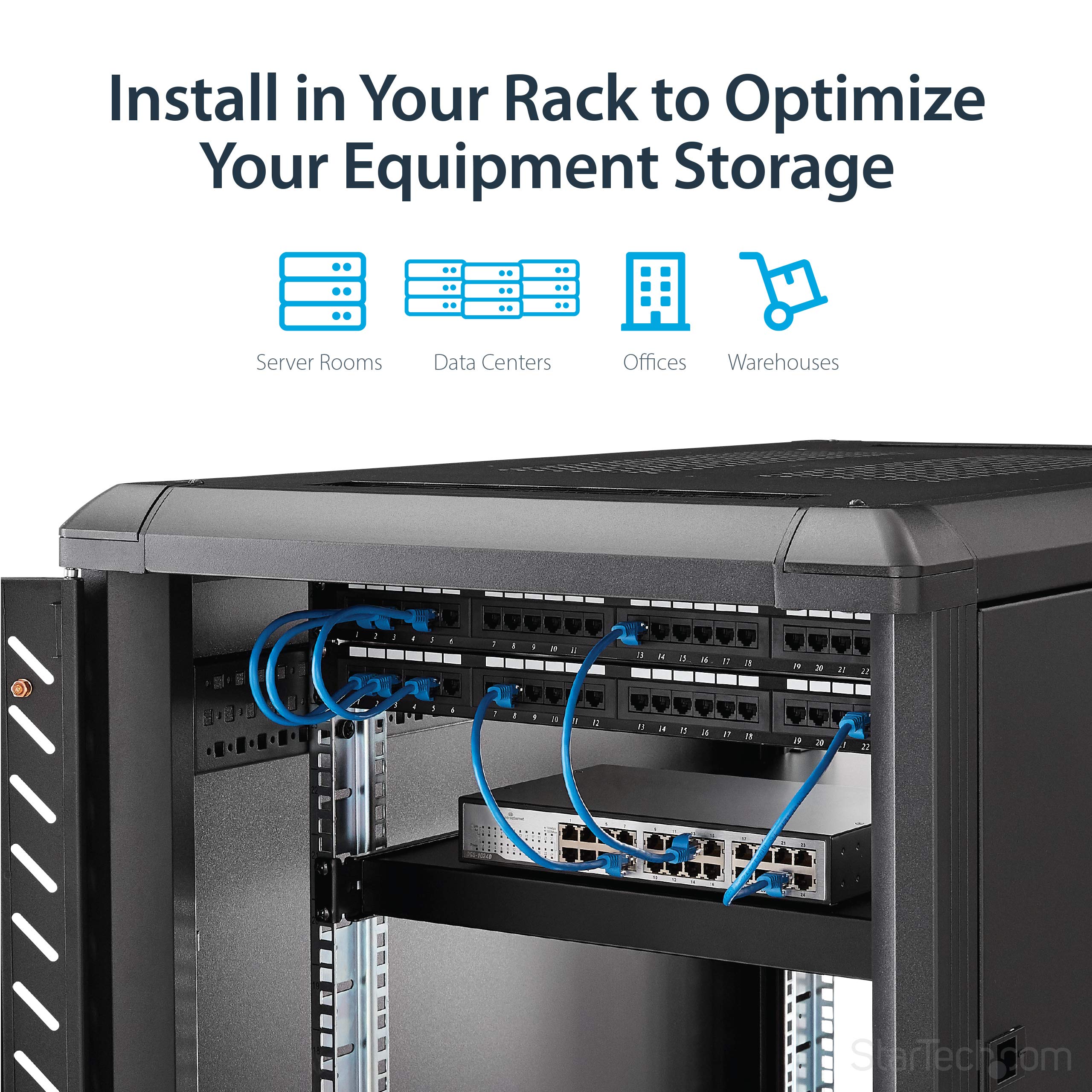 1U Adjustable Depth Rack Mount Shelf