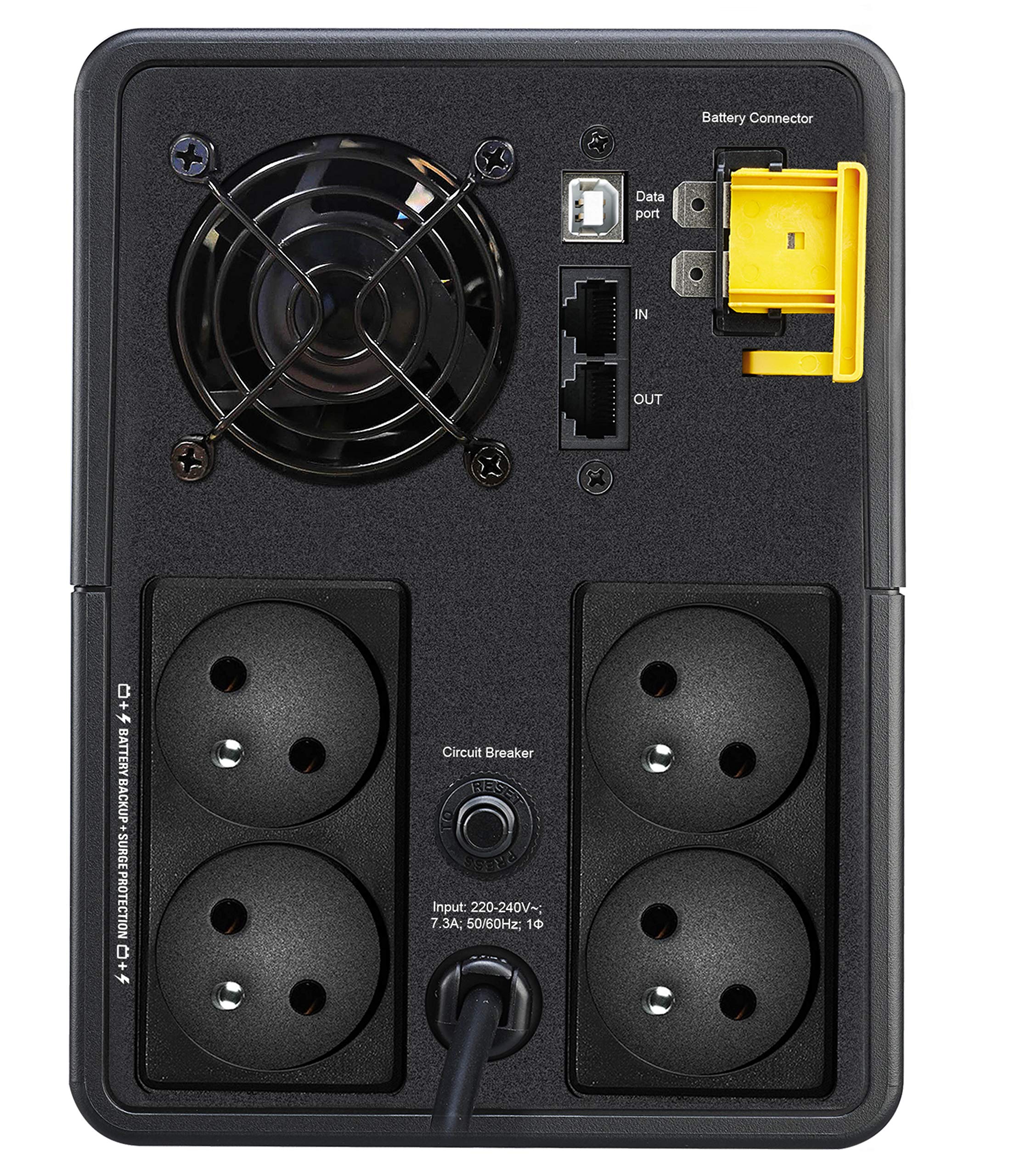 APC Back-UPS BX Series BX1600MI-FR UPS AC 230V 900Watt 1600VA output connectors 4 France Black