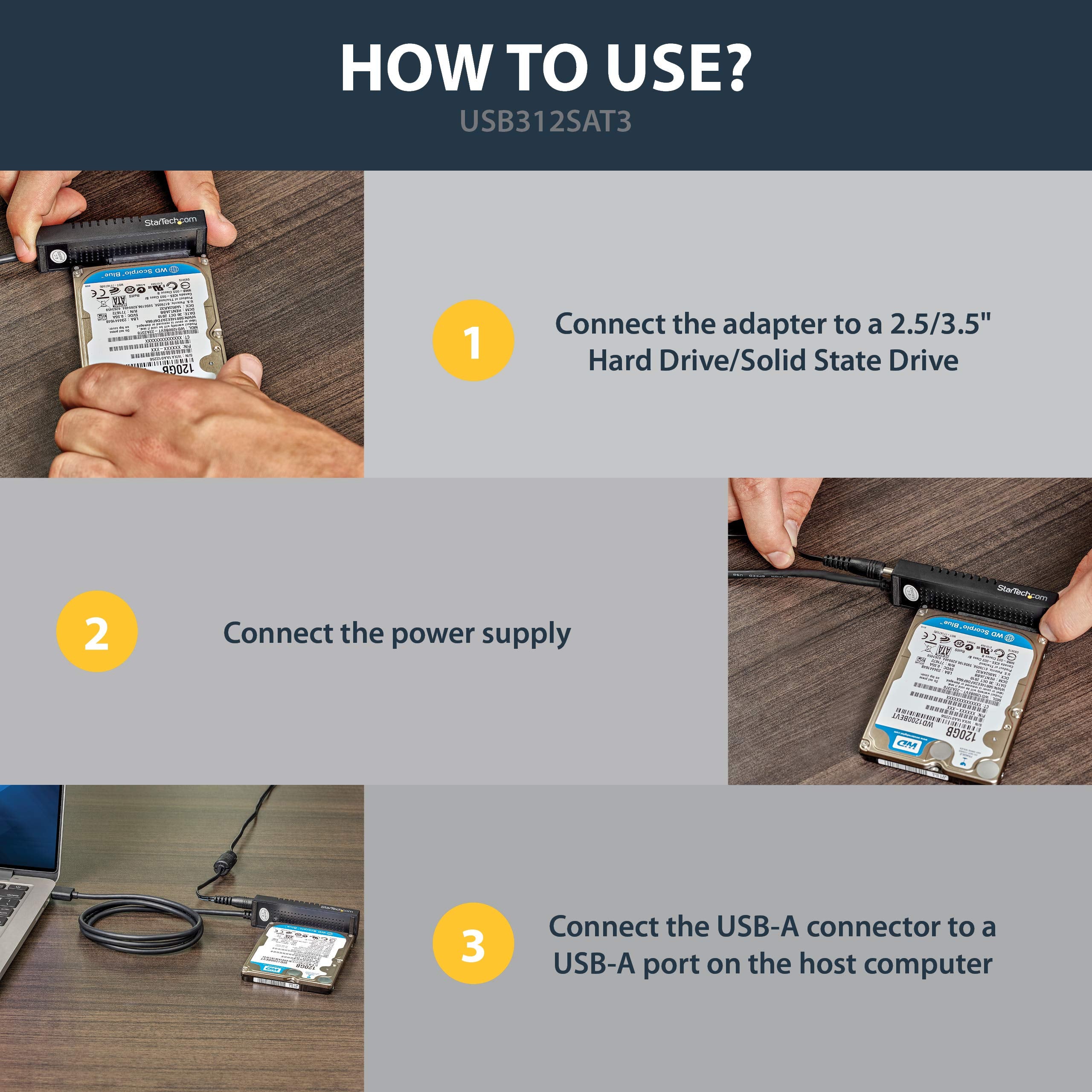 USB 3.1 Adapter Cable for 2.5" 3.5" SATA