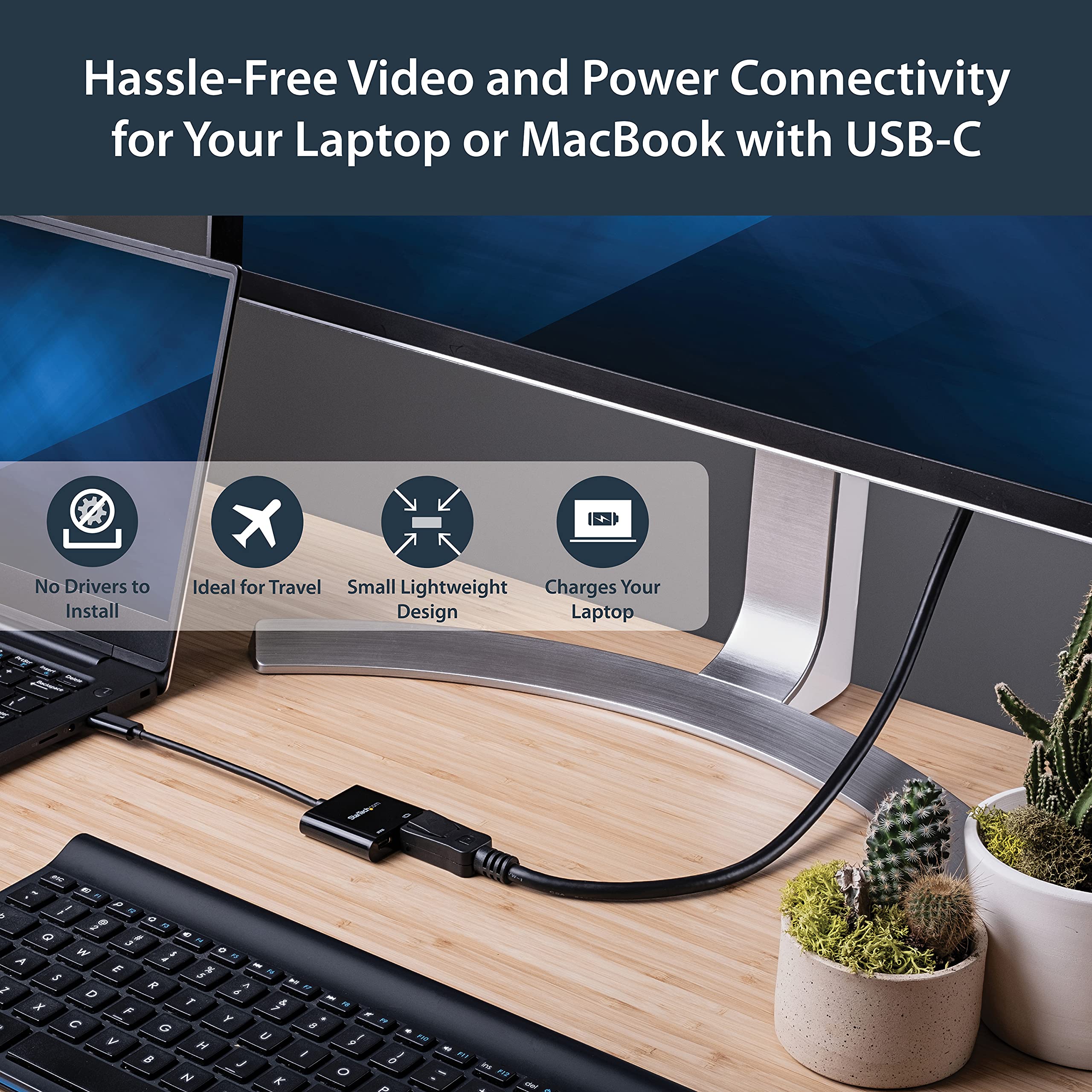 USB-C to DisplayPort Adapter with USB PD