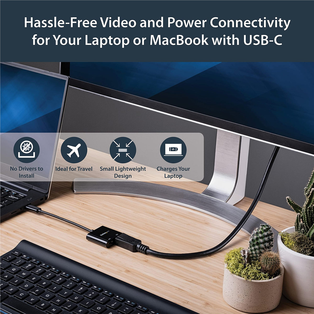 USB-C to DisplayPort Adapter with USB PD