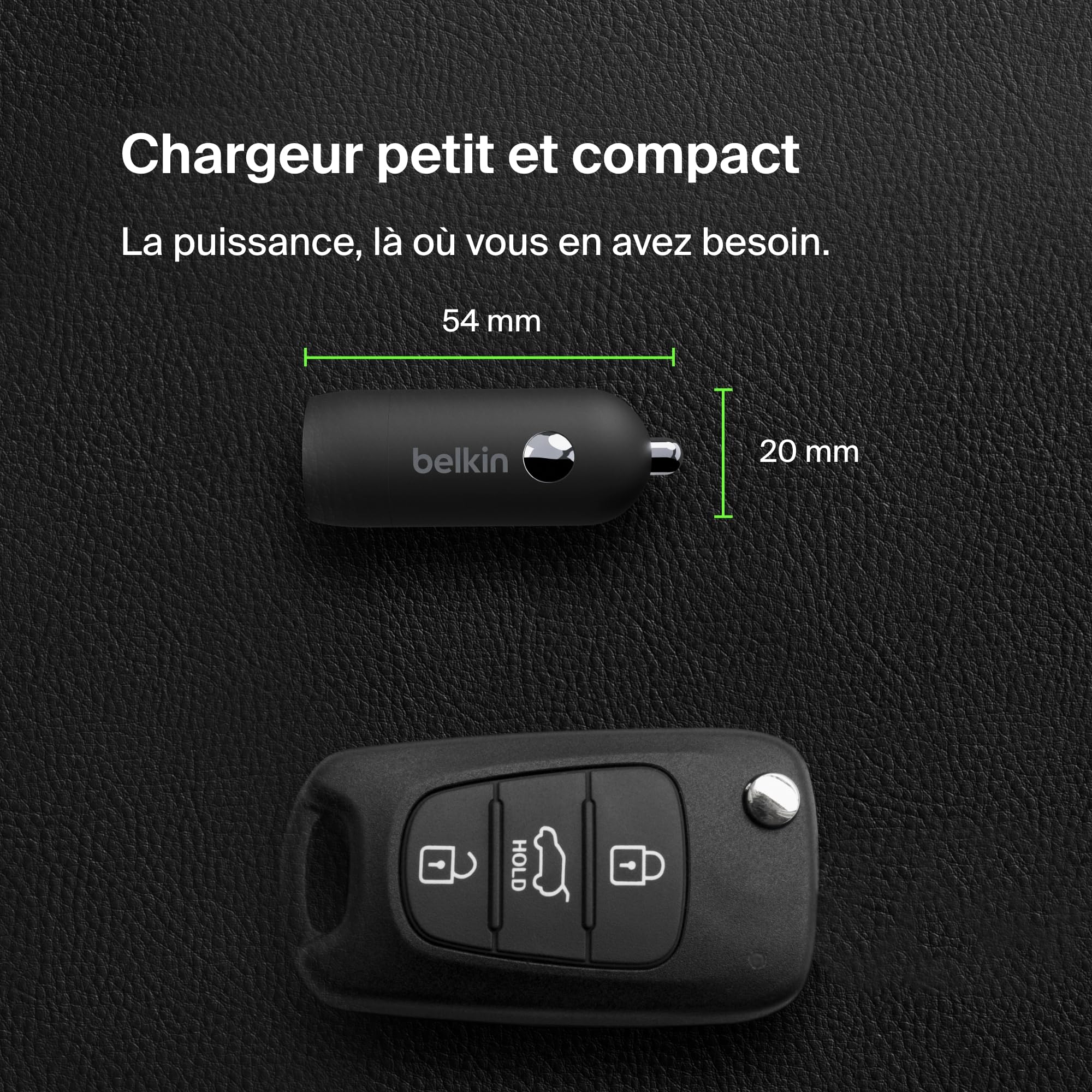 BELKIN 30W USB PD Car Charger With PPS W/PVC C-LTG 1m Black