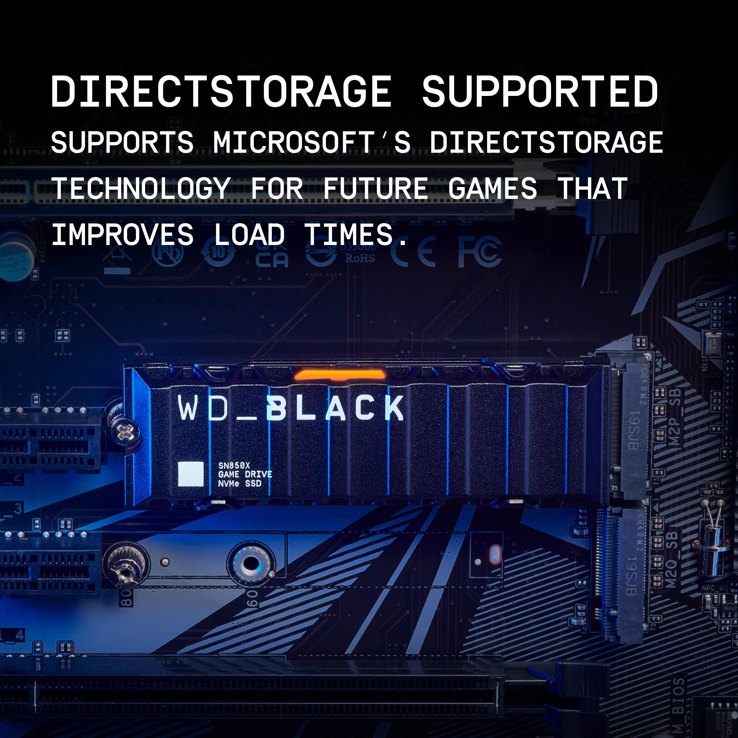 WD Black 2To SN850X NVMe SSD Supremely Fast PCIe Gen4 x4 M.2 with heatsink internal single-packed POWERED BY SANDISK
