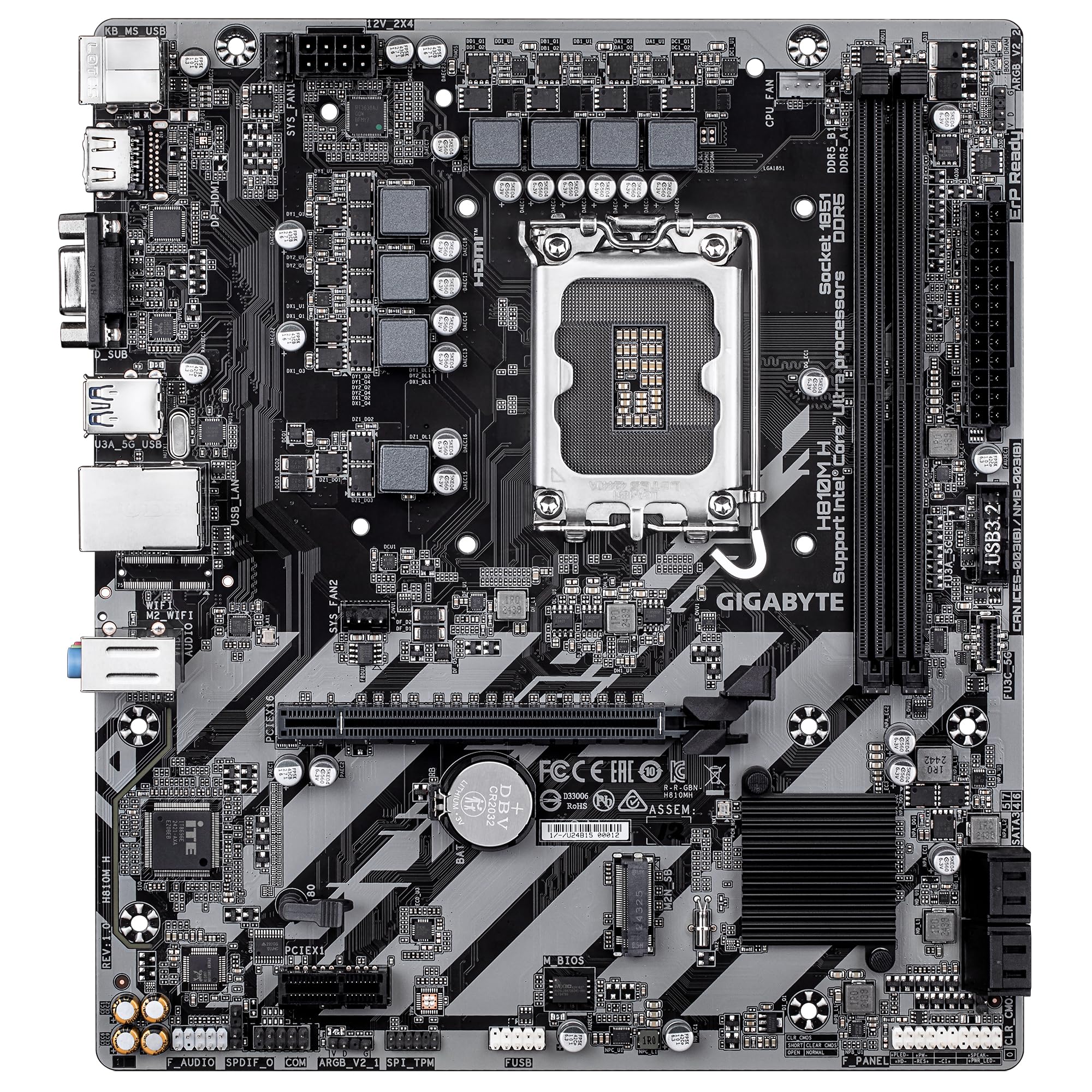 GIGABYTE H810M H carte mere Intel H810 LGA 1851 (Socket V1) micro ATX