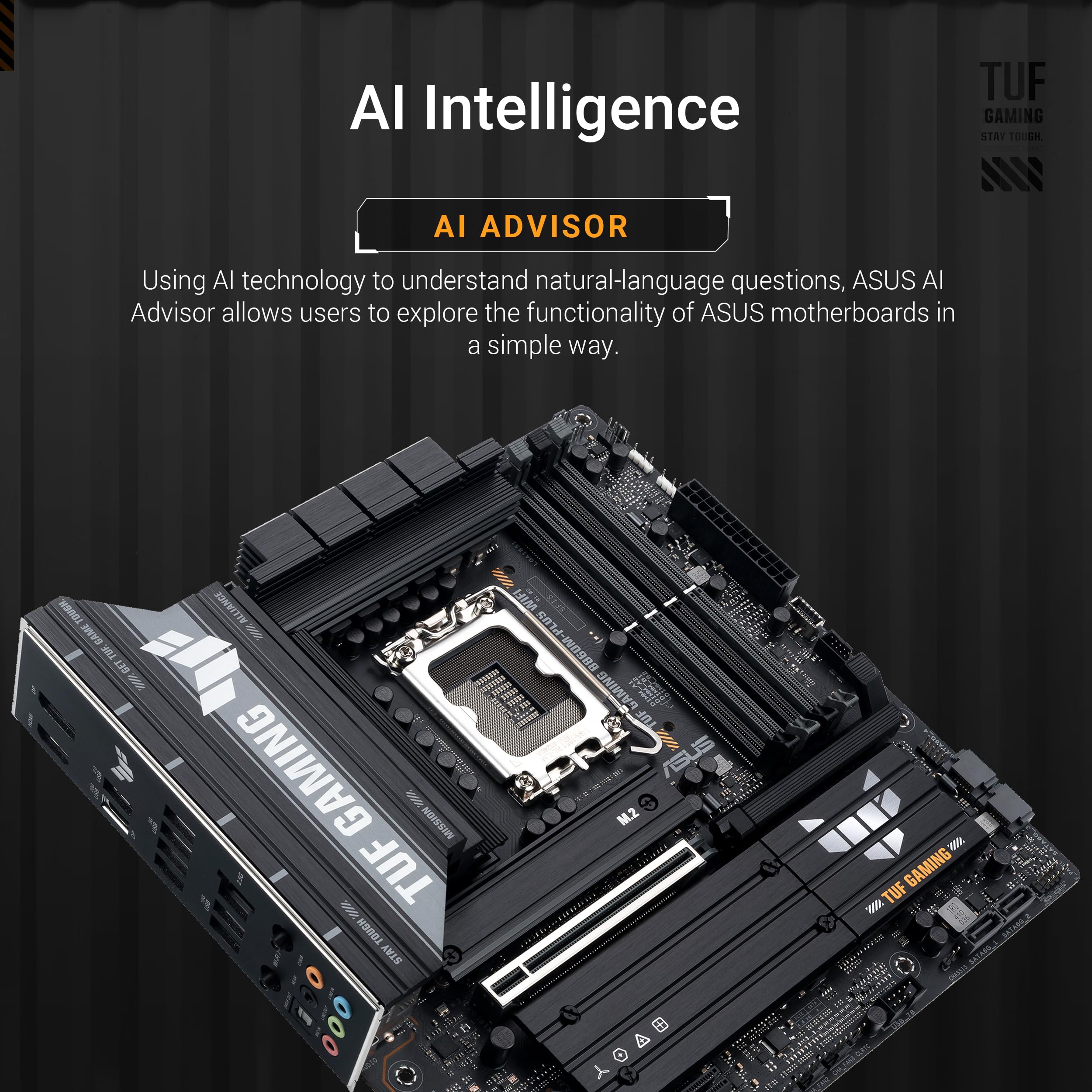 ASUS TUF GAMING B860M-PLUS WIFI LGA1851 DDR5 micro ATX MB DDR5 1xHDMI 1xDP 3xM.2 4xSATA