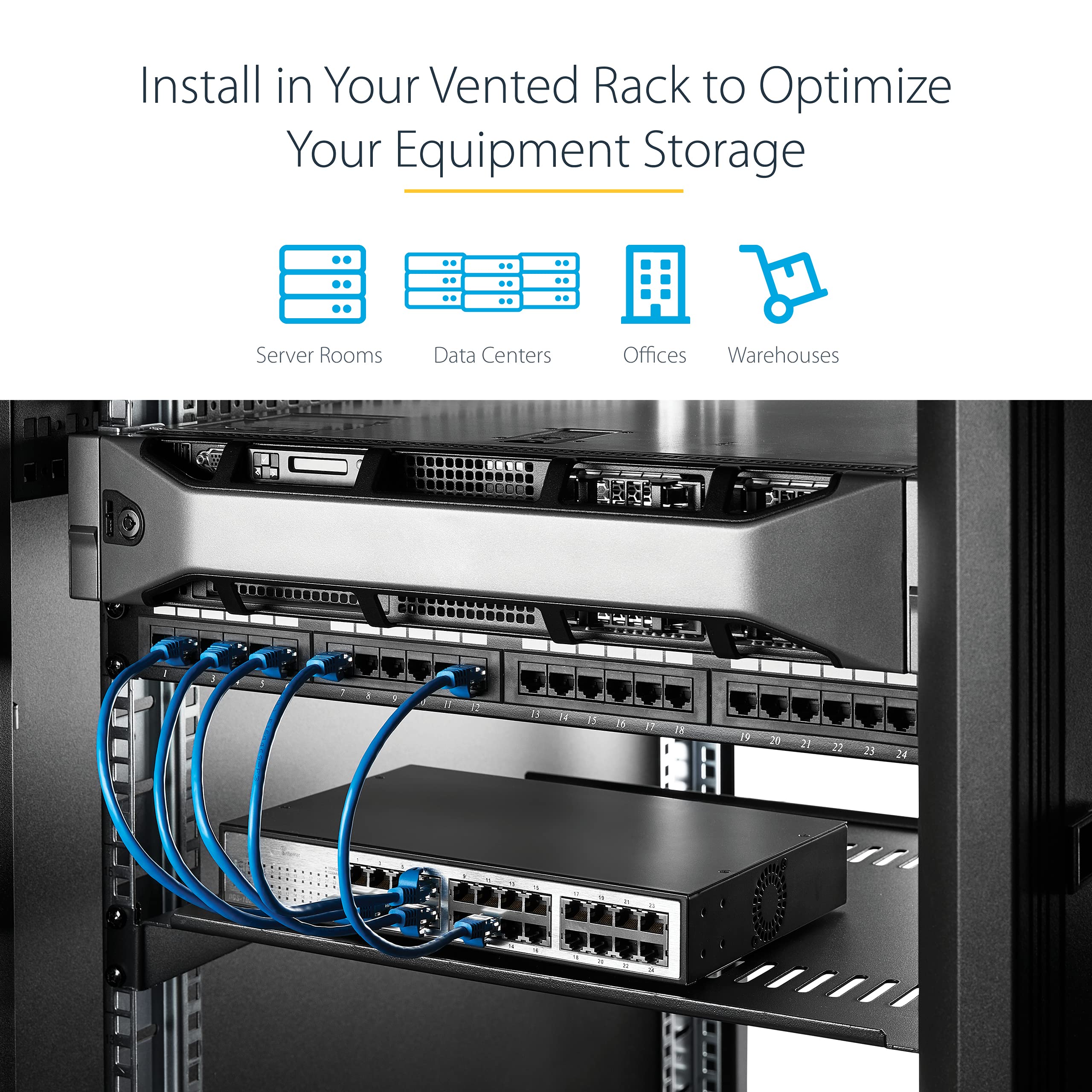 Rack Shelf 1U Vented 16in Deep