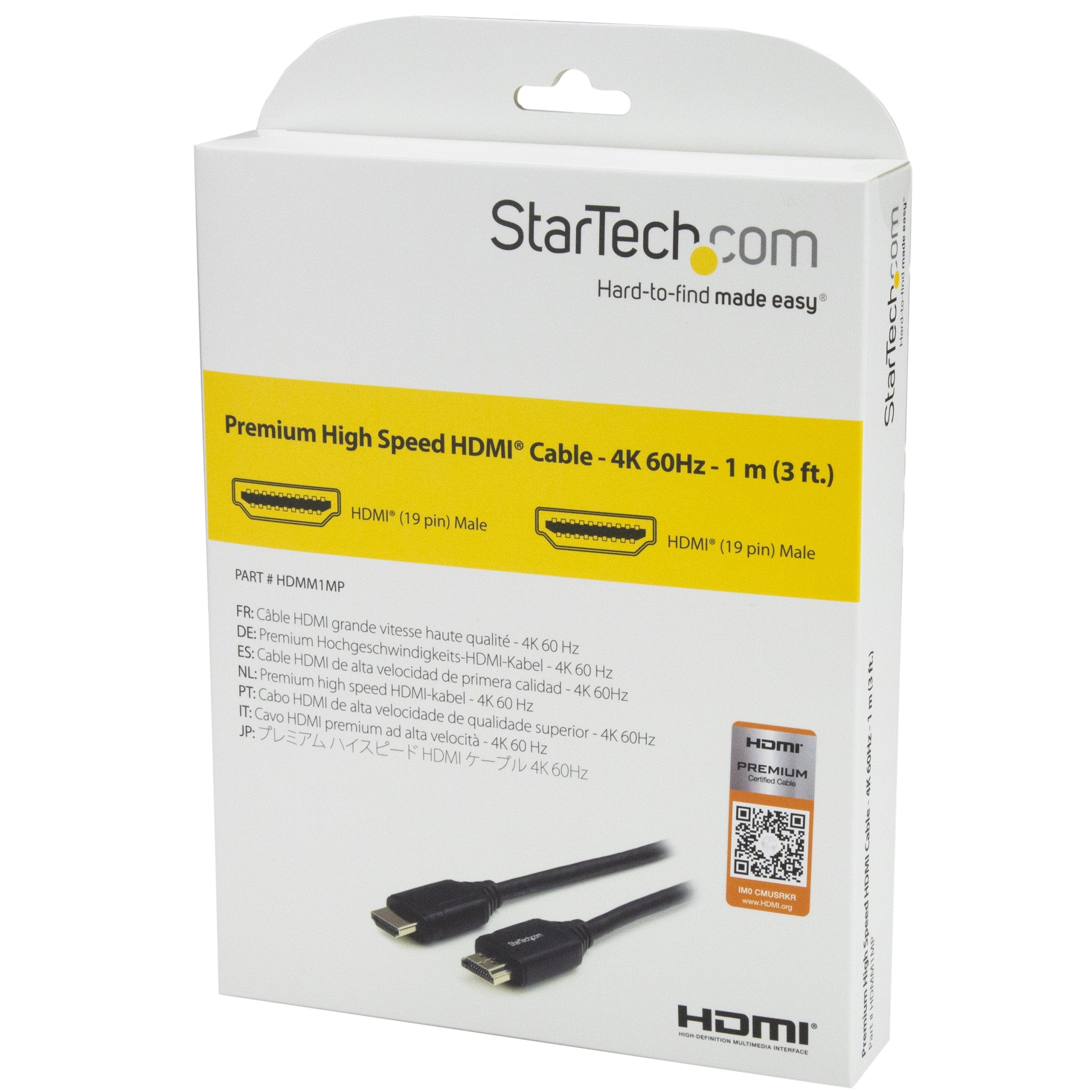 1m Premium High Speed HDMI Cable - 4K 60
