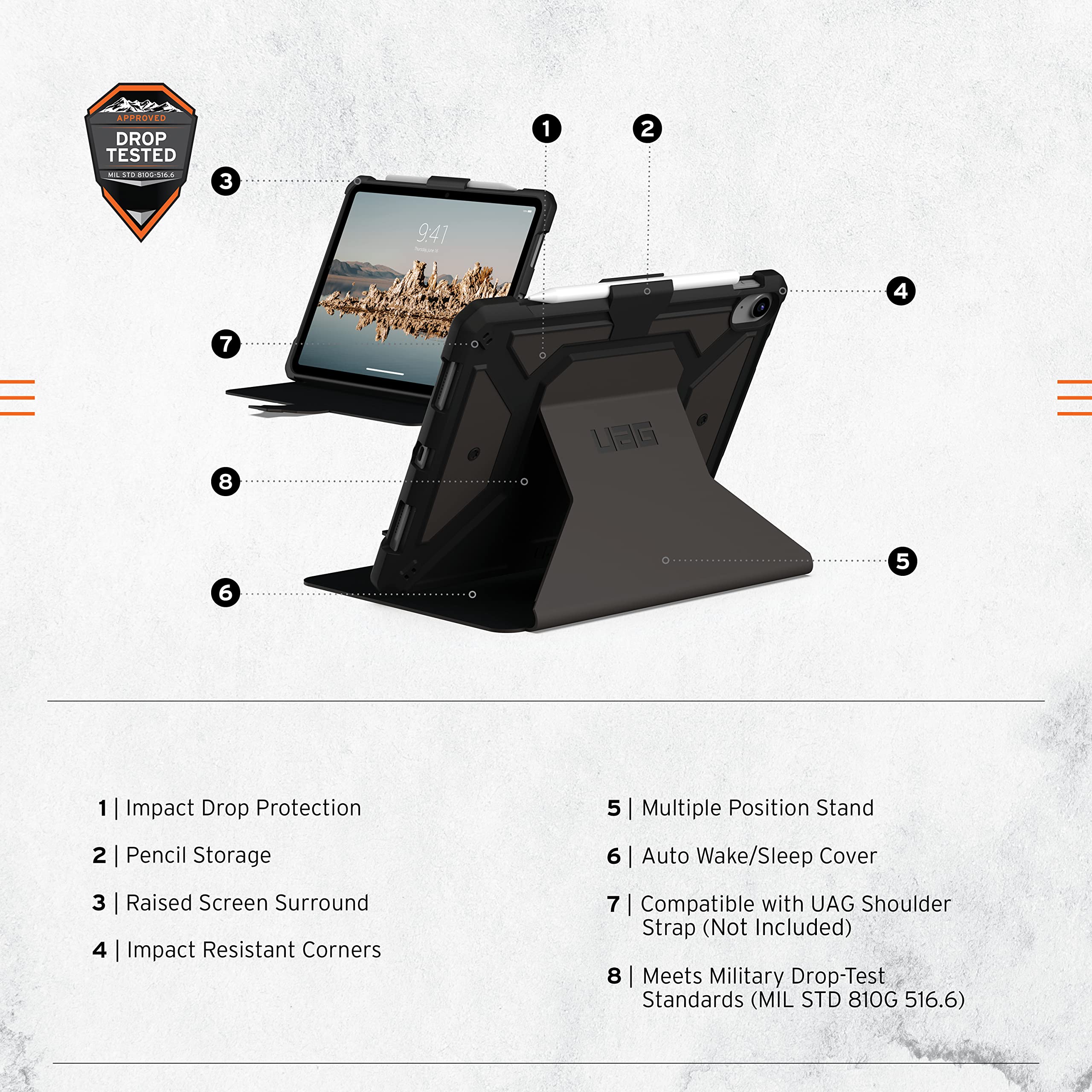 UAG CASE METRO FOR IPAD 10.9 2022 BLACK