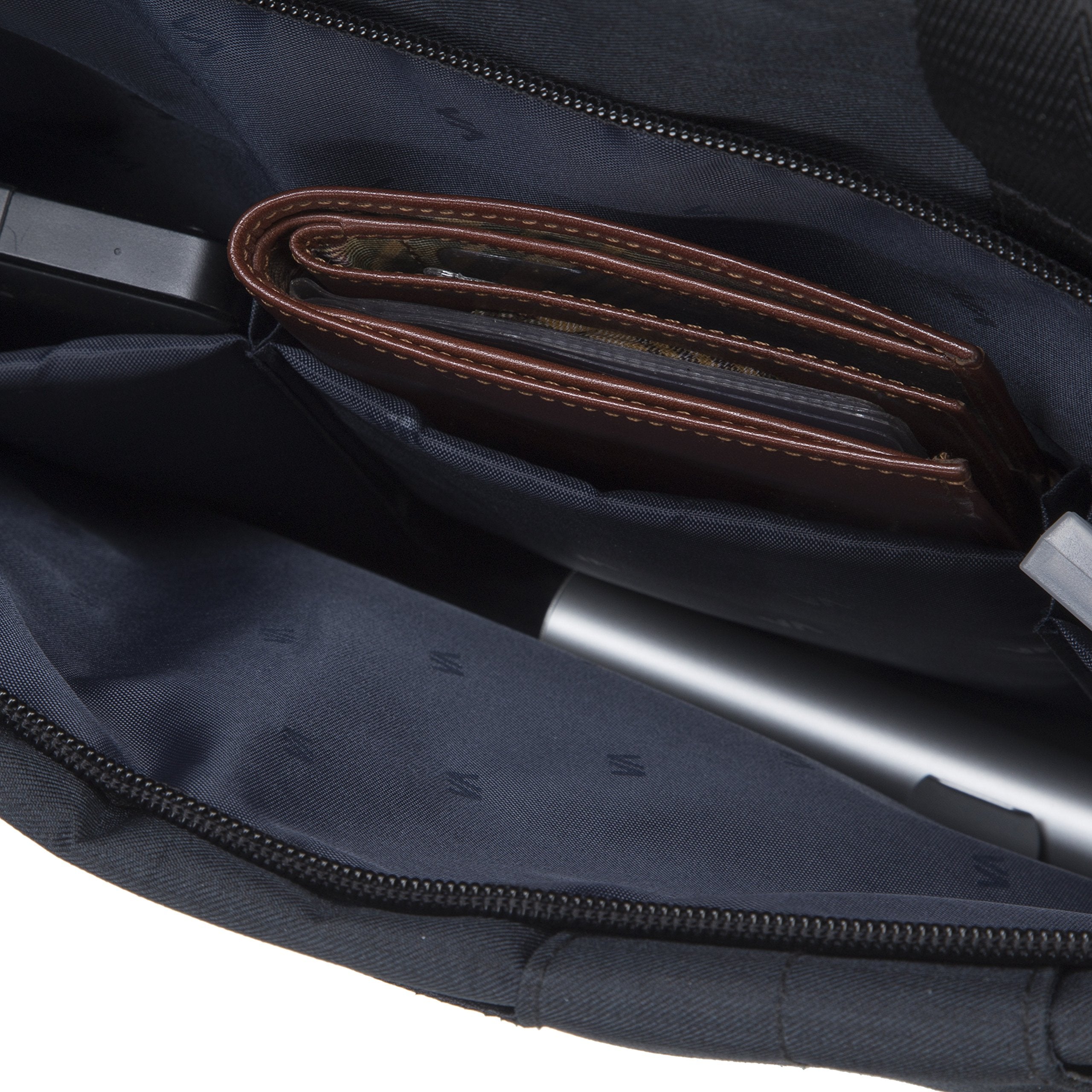 Sacoche business 5 poches 15,6", Polyester ECO  noir chambré