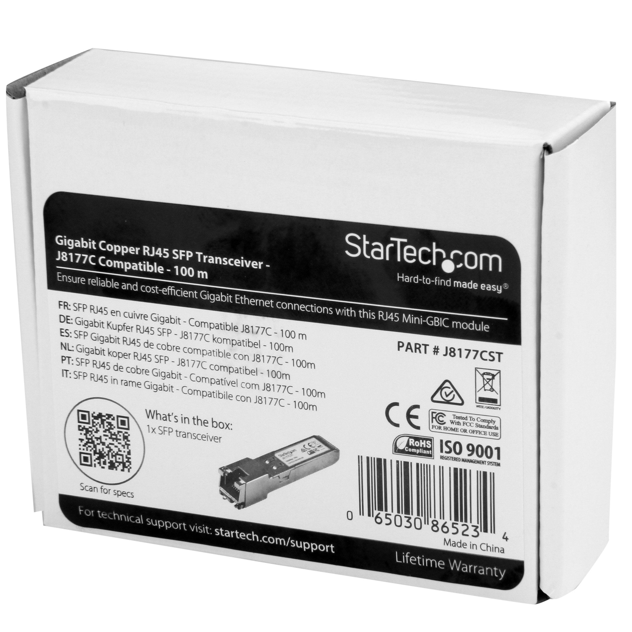 StarTech.com Gb RJ45 Copper SFP -HP J817