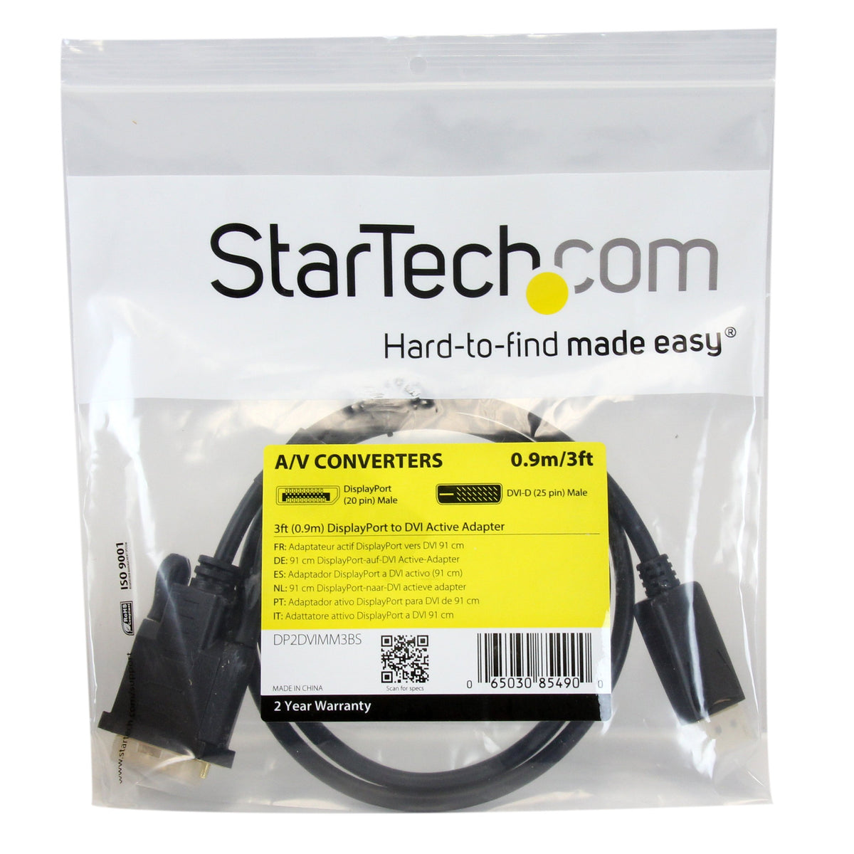 3 ft DisplayPort to DVI Converter Cable