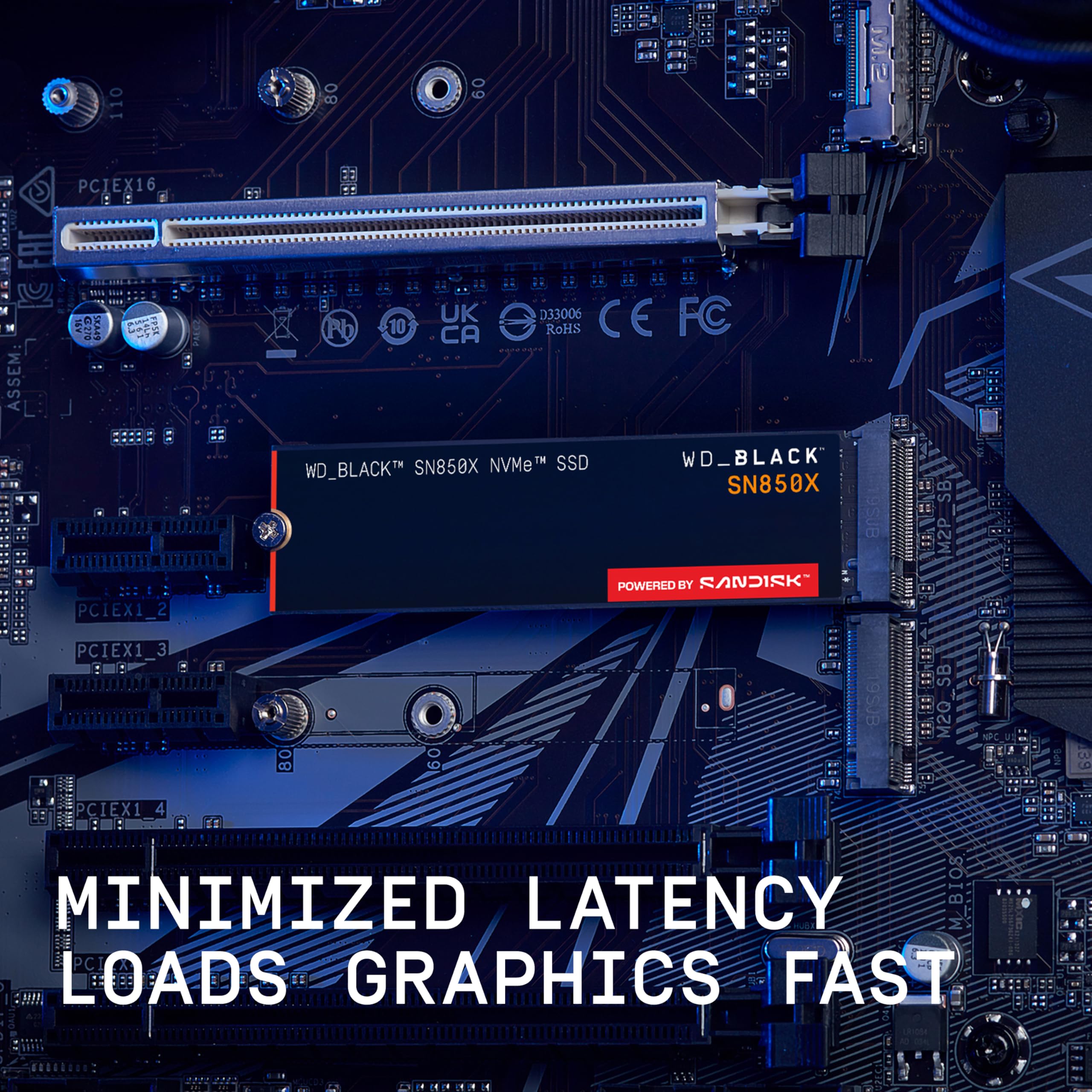 WD Black 2To SN850X NVMe SSD Supremely Fast PCIe Gen4 x4 M.2 internal single-packed POWERED BY SANDISK